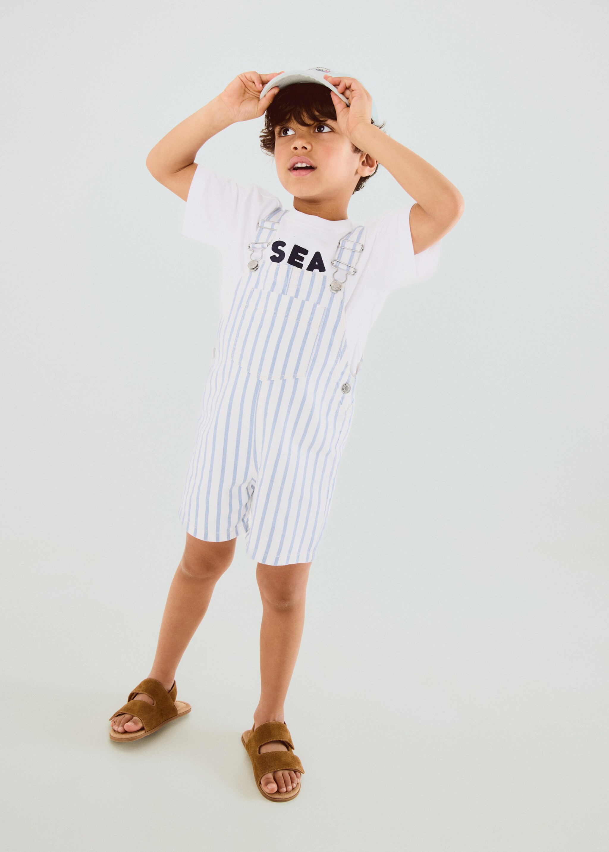 Striped short dungarees - General plane, Off White. Ref: 27086730-00.