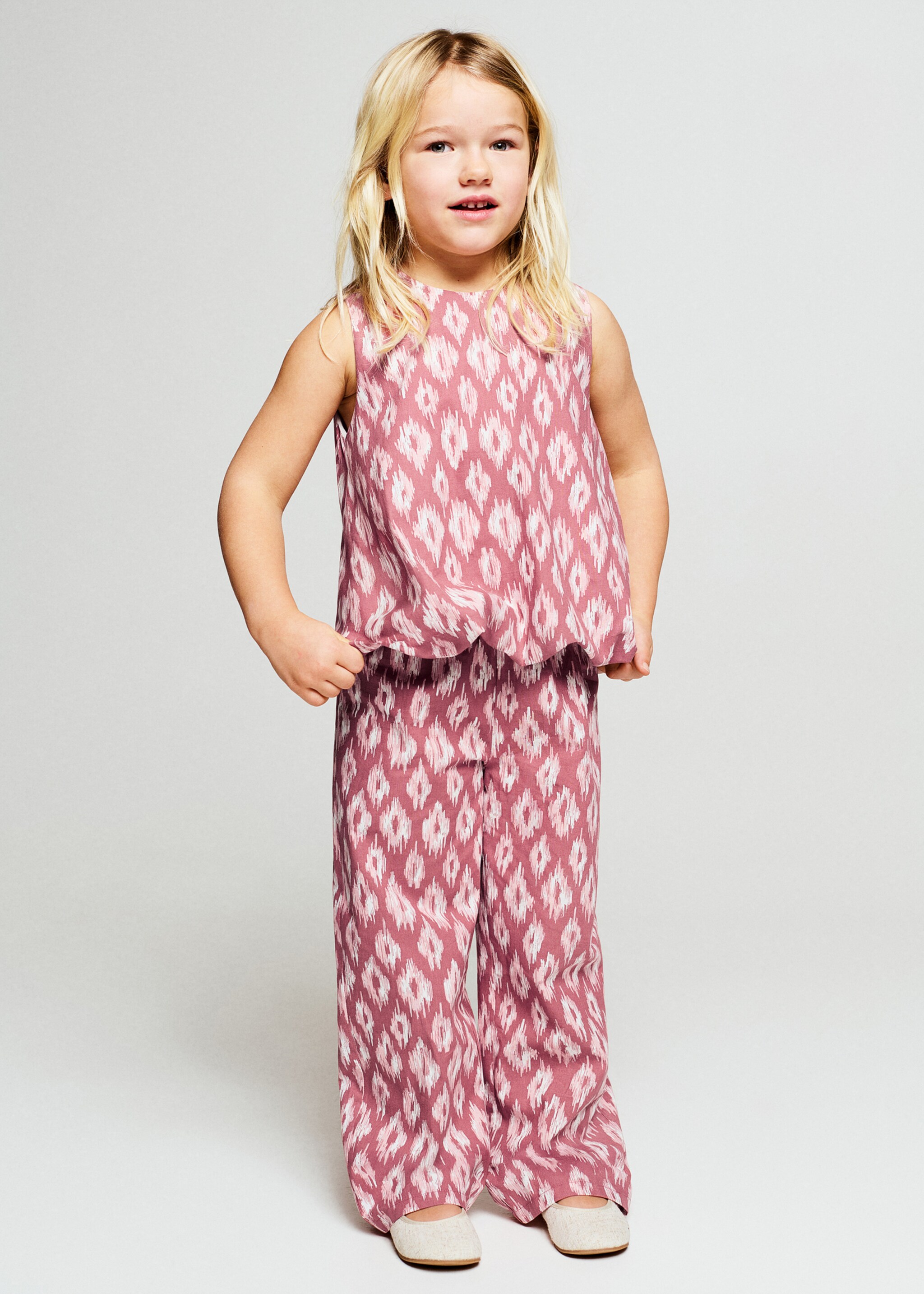 Printed cotton trousers - General plane, Strawberry. Ref: 27086736-00.