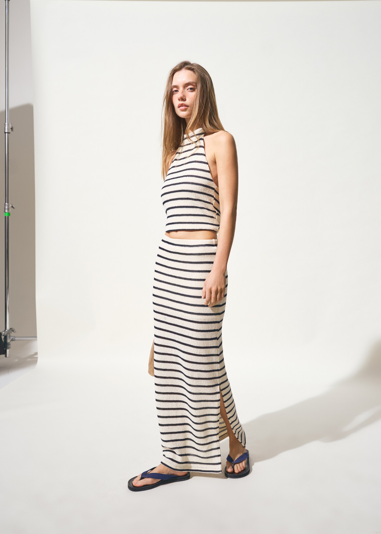 Long striped skirt - General plane