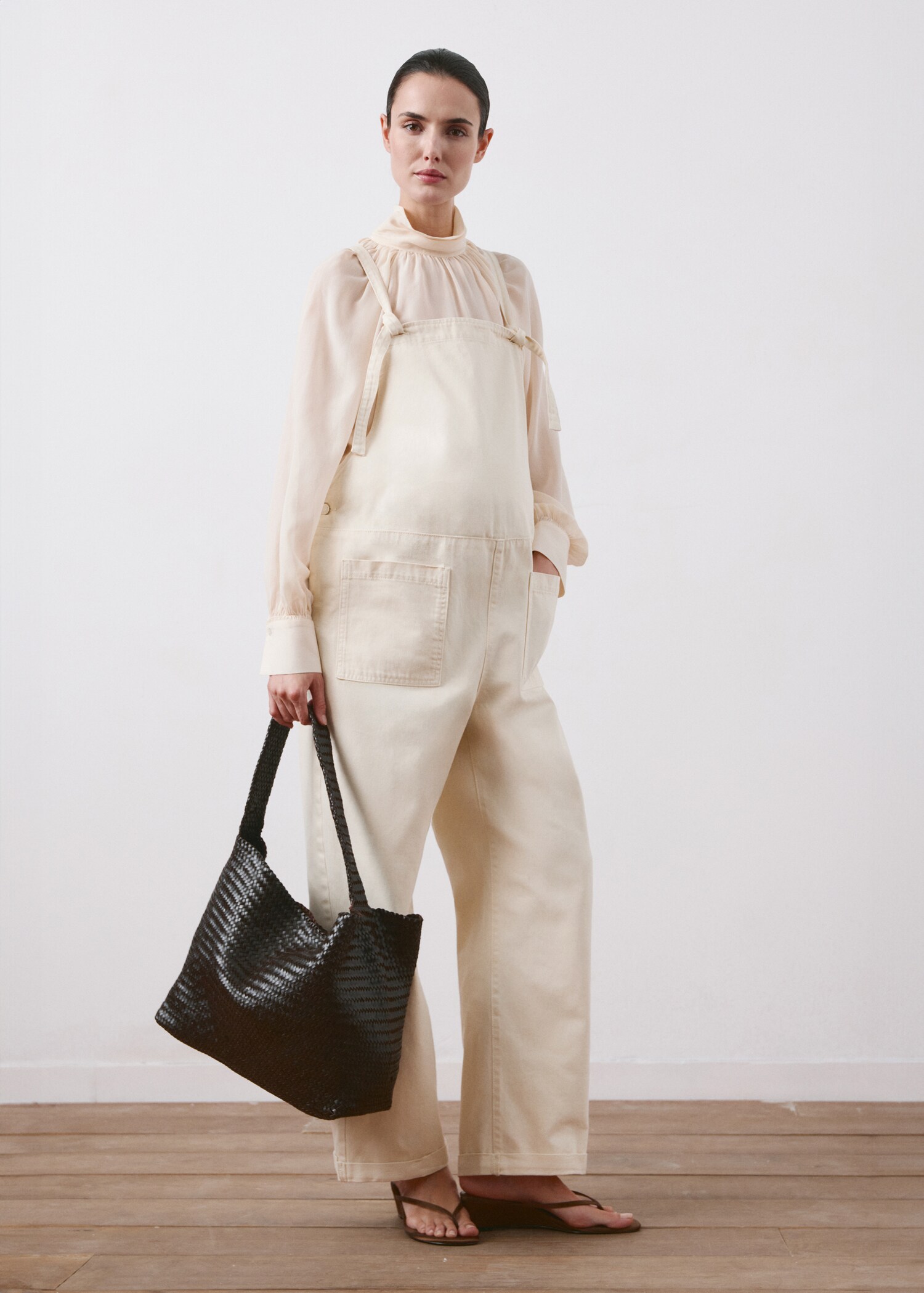 Maternity denim dungarees - General plane