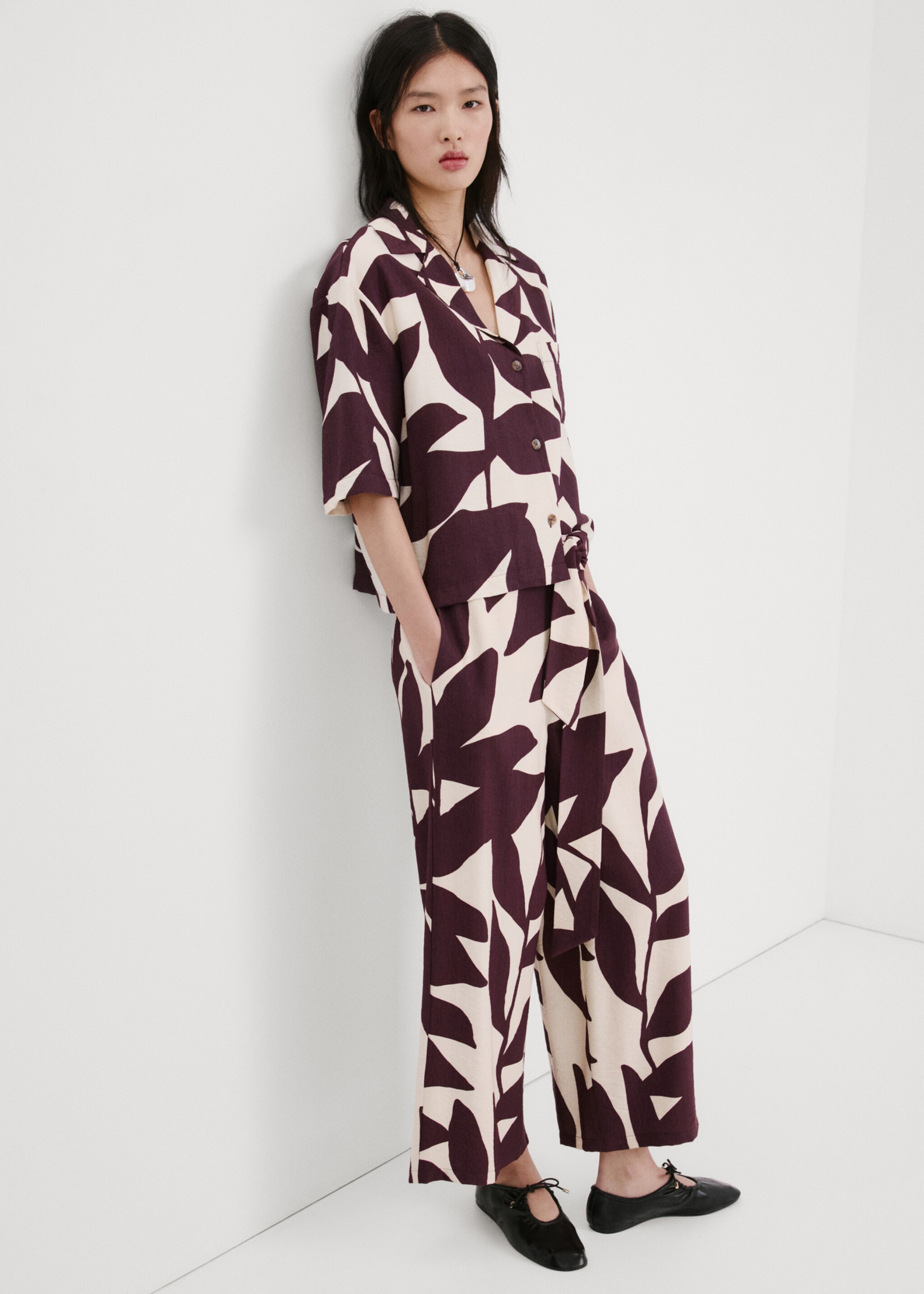 Printed short-sleeved shirt - General plane, Ecru. Ref: 27087144-00.