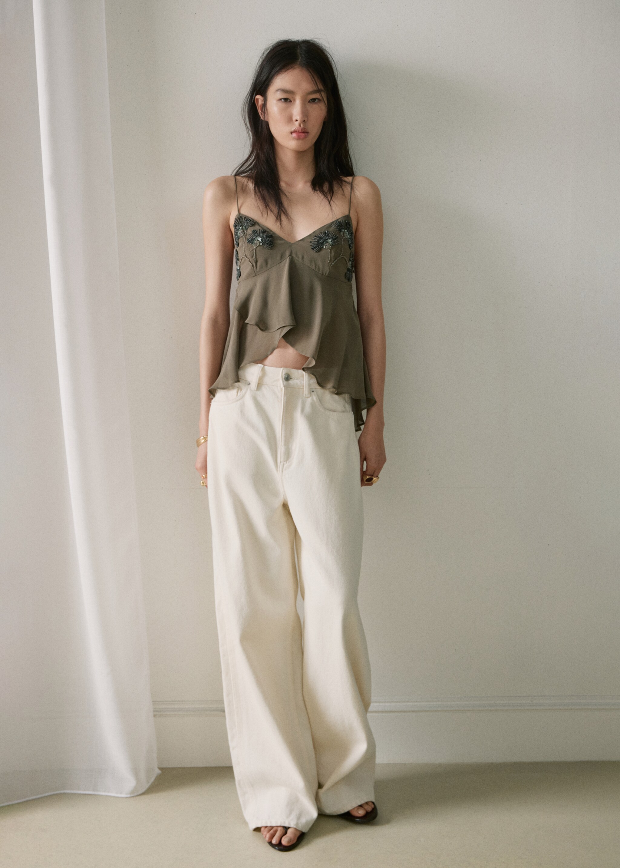 Top à appliques brodées - Plan général, Vert. Ref: 27087160-00.