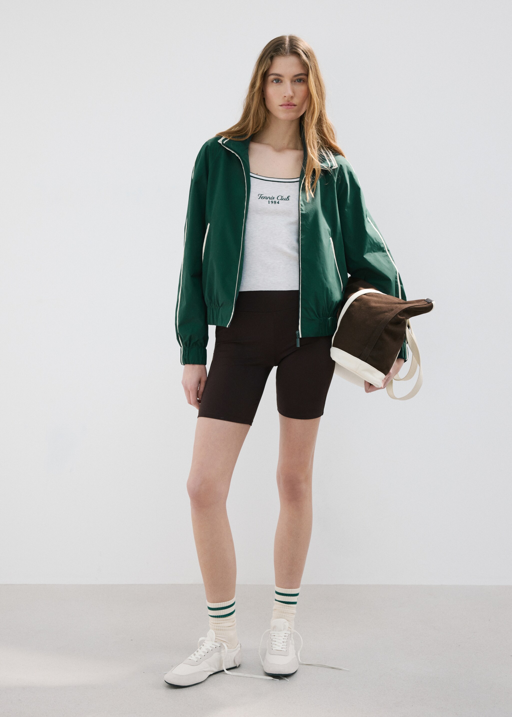 Top with embroidered message and contrasting trim - General plane, Medium Heather Grey. Ref: 27087162-00.