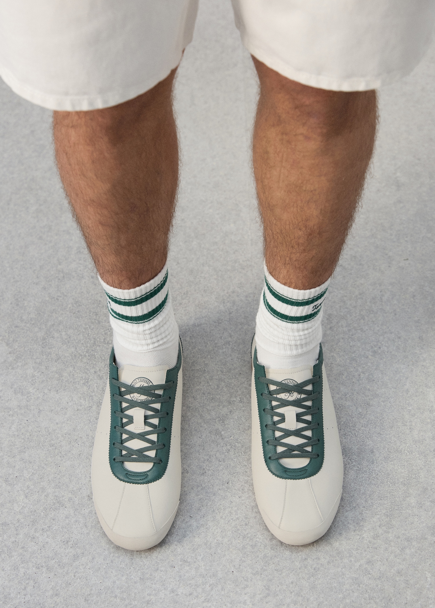 Leather mixed sneakers - General plane