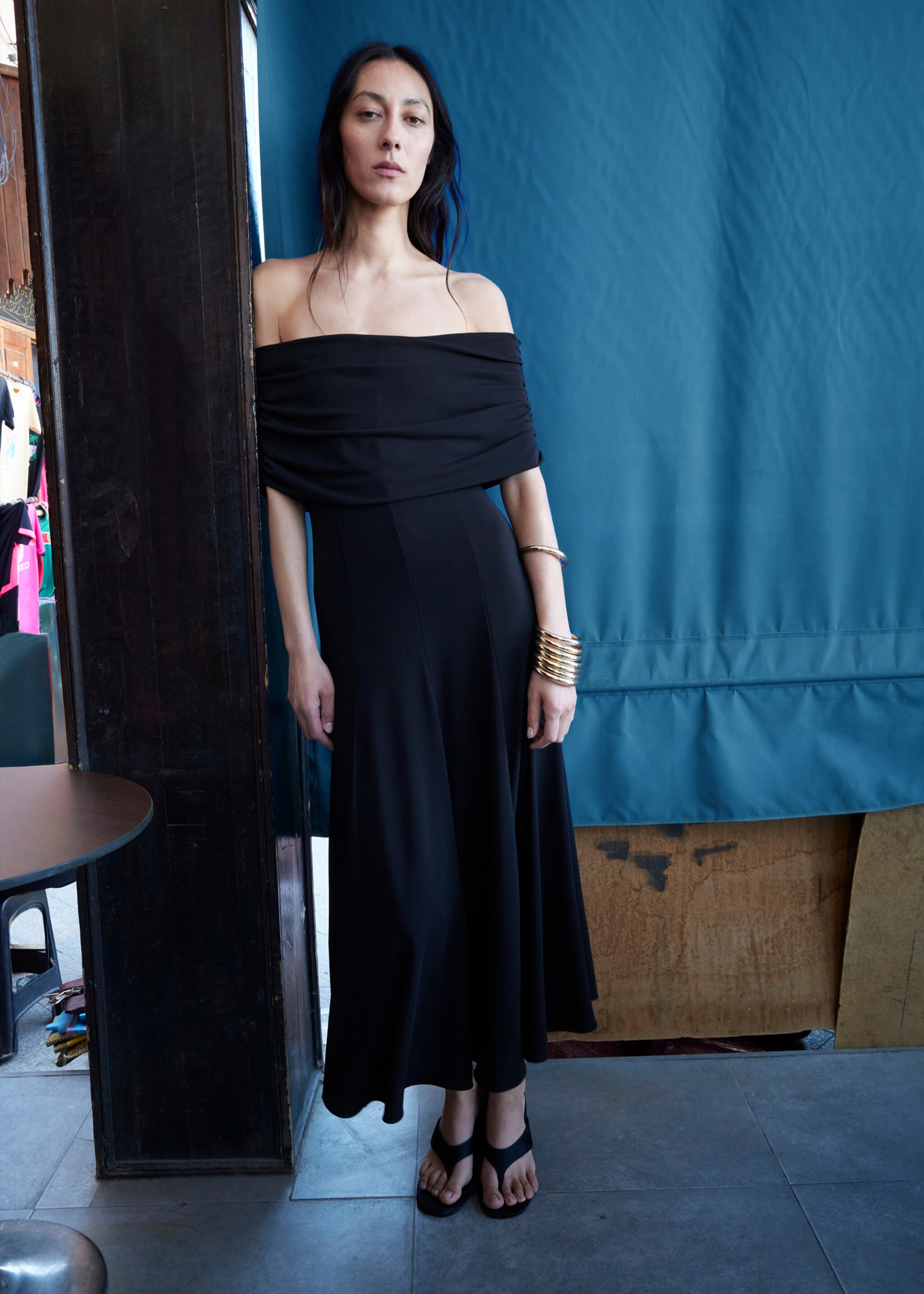 Robe évasée bustier - Plan général, Noir. Ref: 27087800-00.