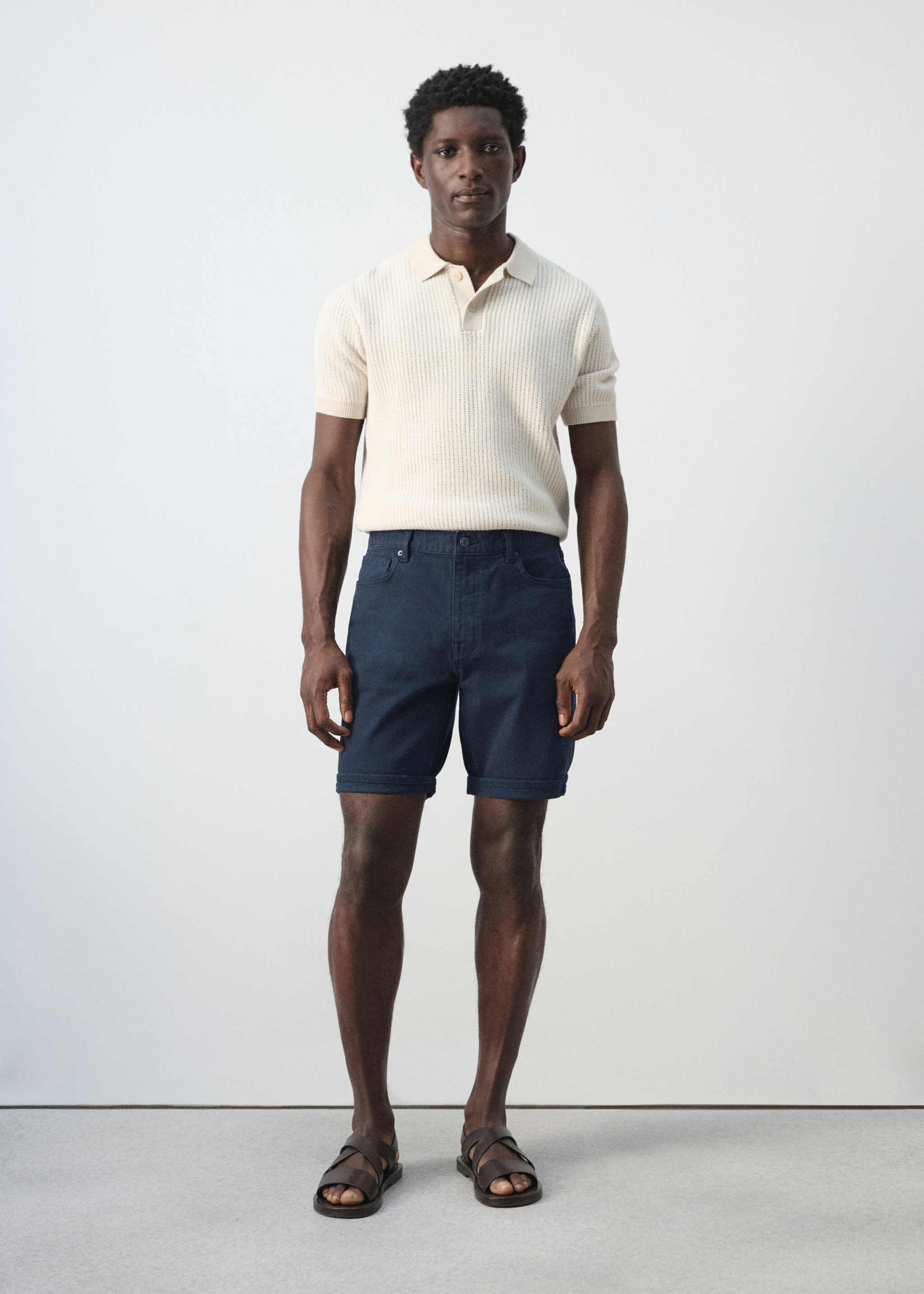 Bermudes texanes slim fit - Pla general, Blau marí. Ref: 27087894-00.