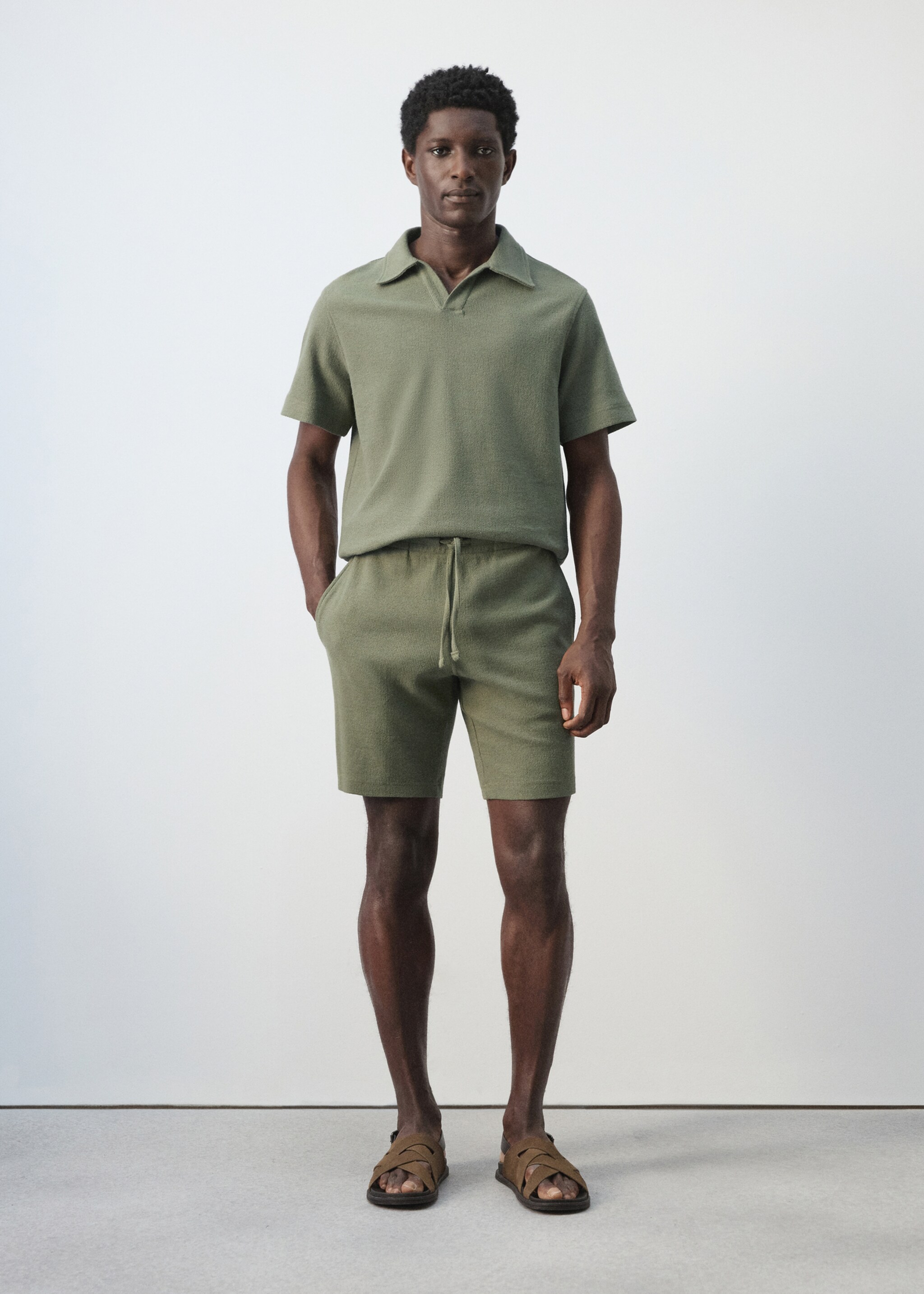 Pantalons curts xavis - Pla general, Verd bosc. Ref: 27087896-00.