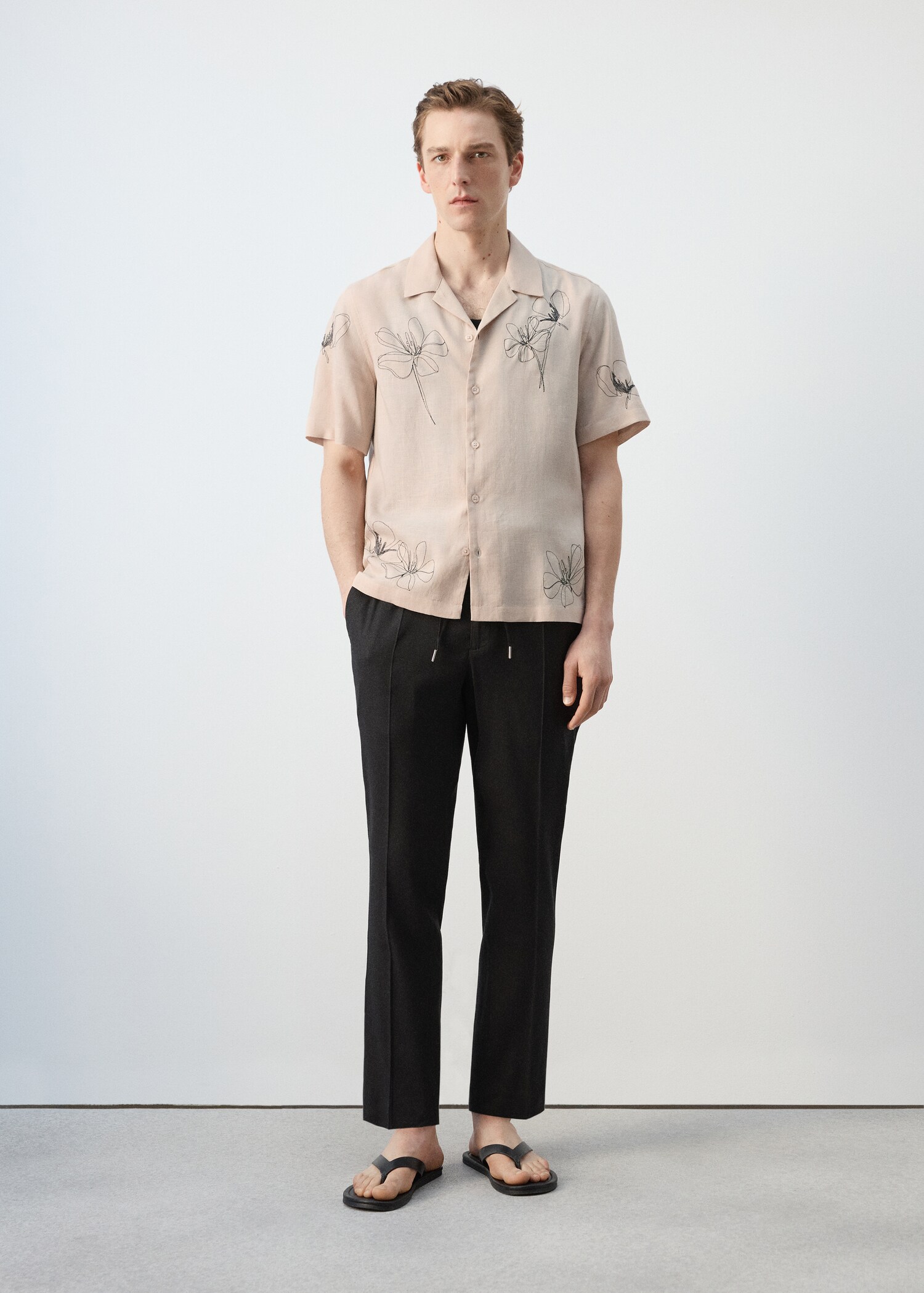 Gemustertes Regular-Fit-Hemd - Allgemeine Ansicht