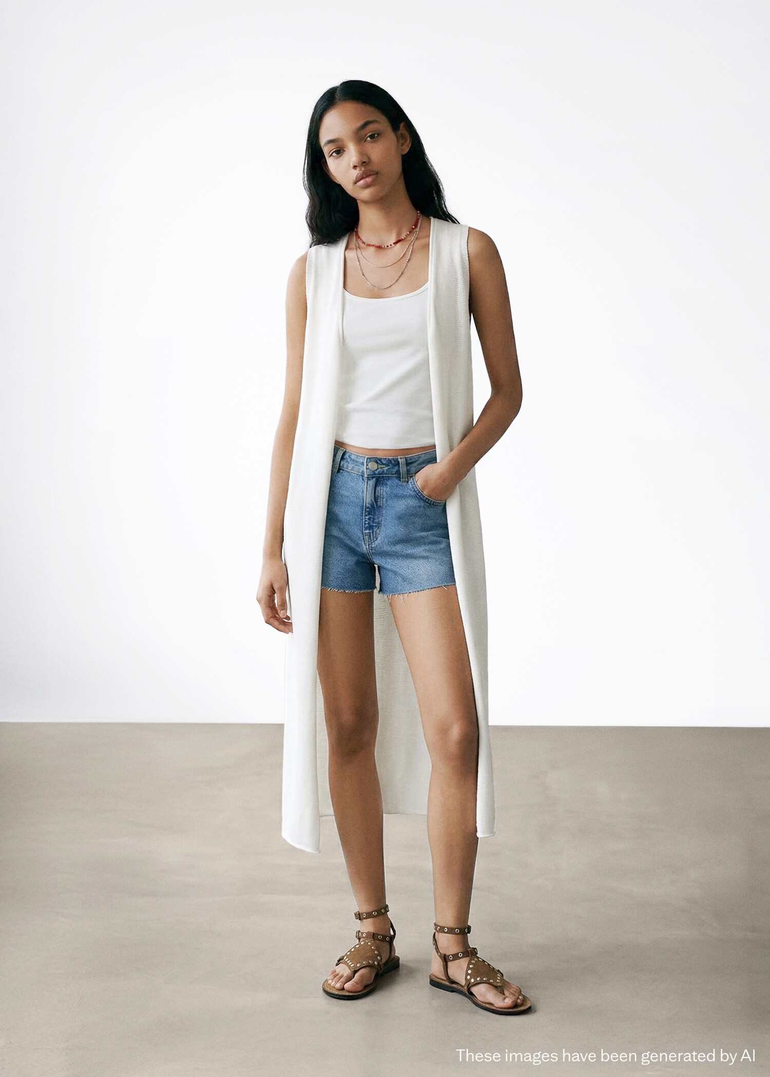 Cardigan long maille - Plan général