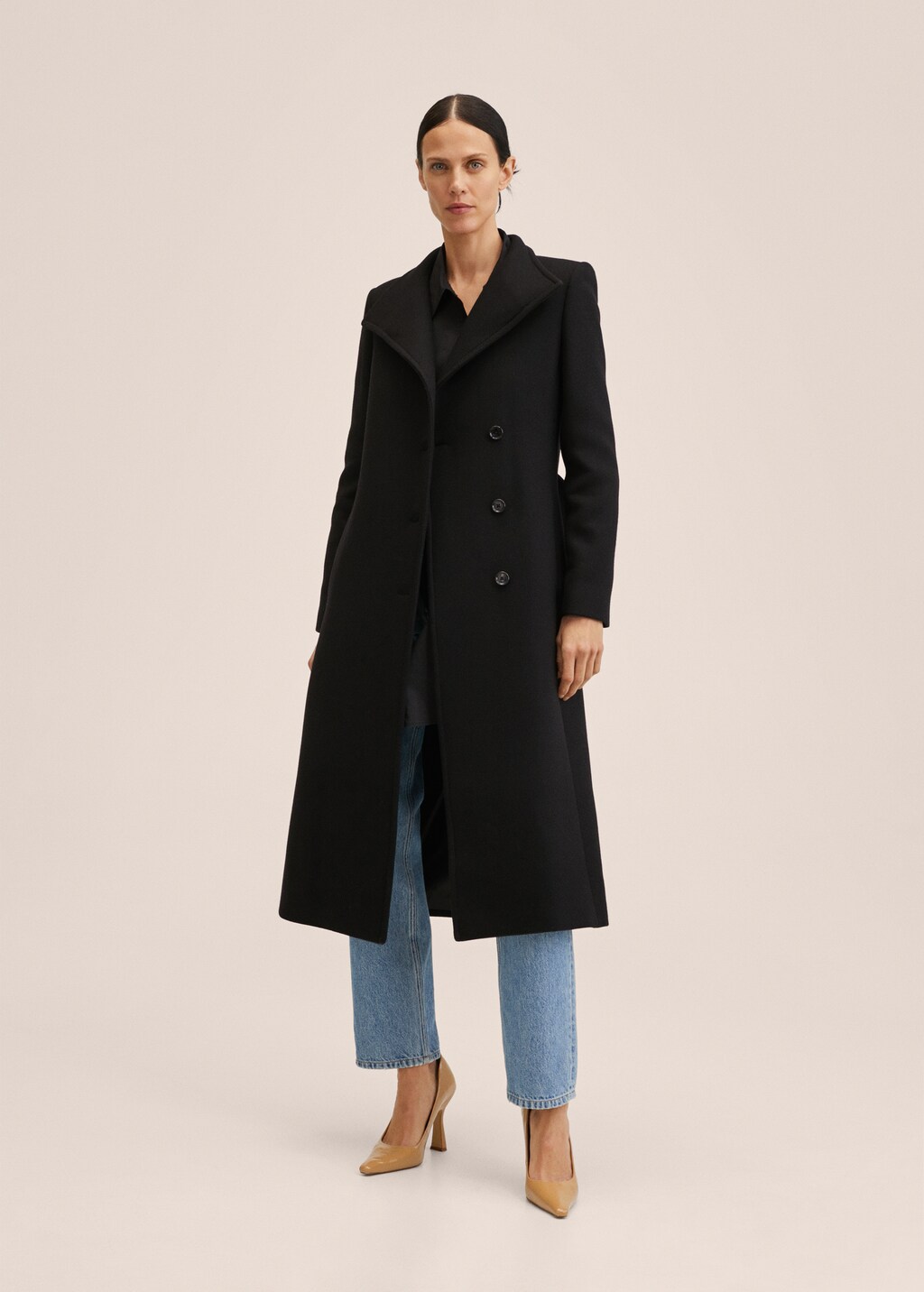 Woollen coat with belt - Women | MANGO Kosovo