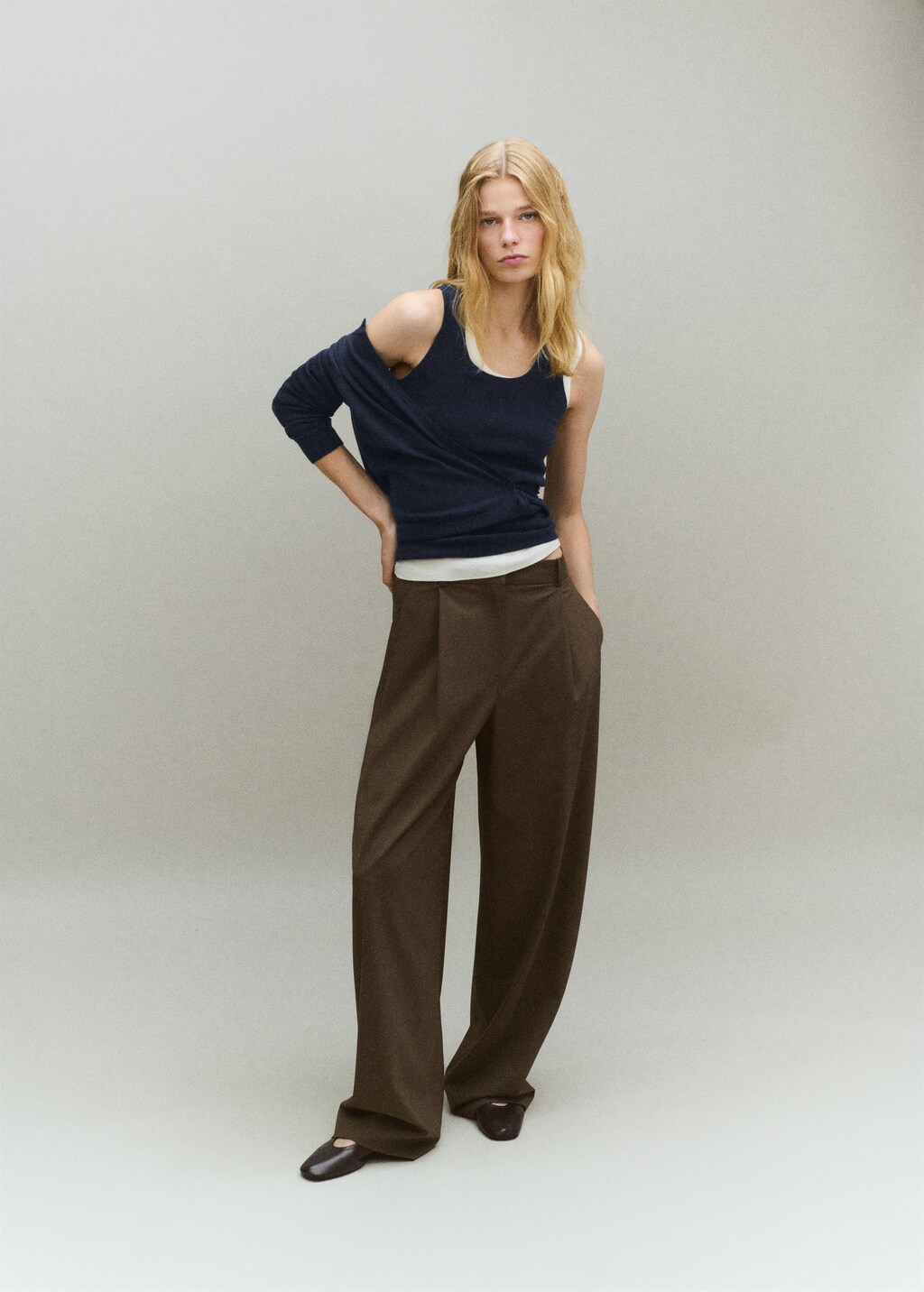 Mango Wool-blend knitted top