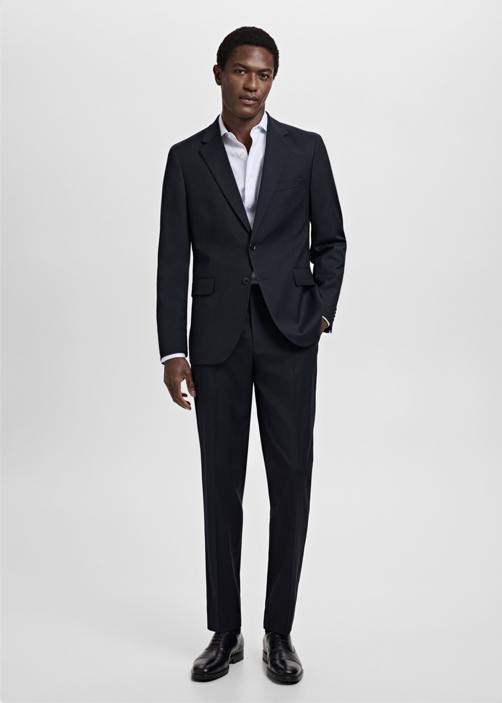 Milan slim-fit suit jacket - General plane, Navy. Ref: 27051223-00.