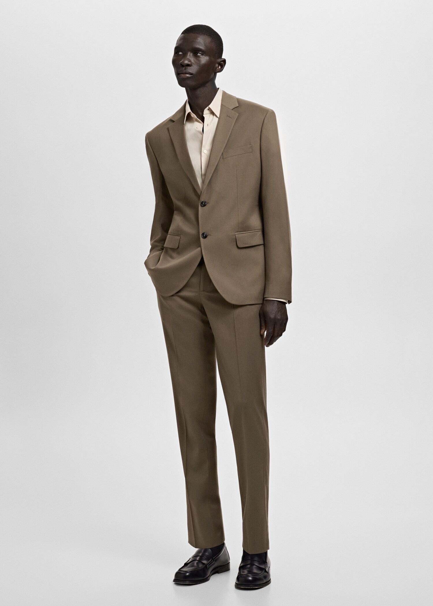 Super slim-fit blazer van stretchstof - Overzichtstekening