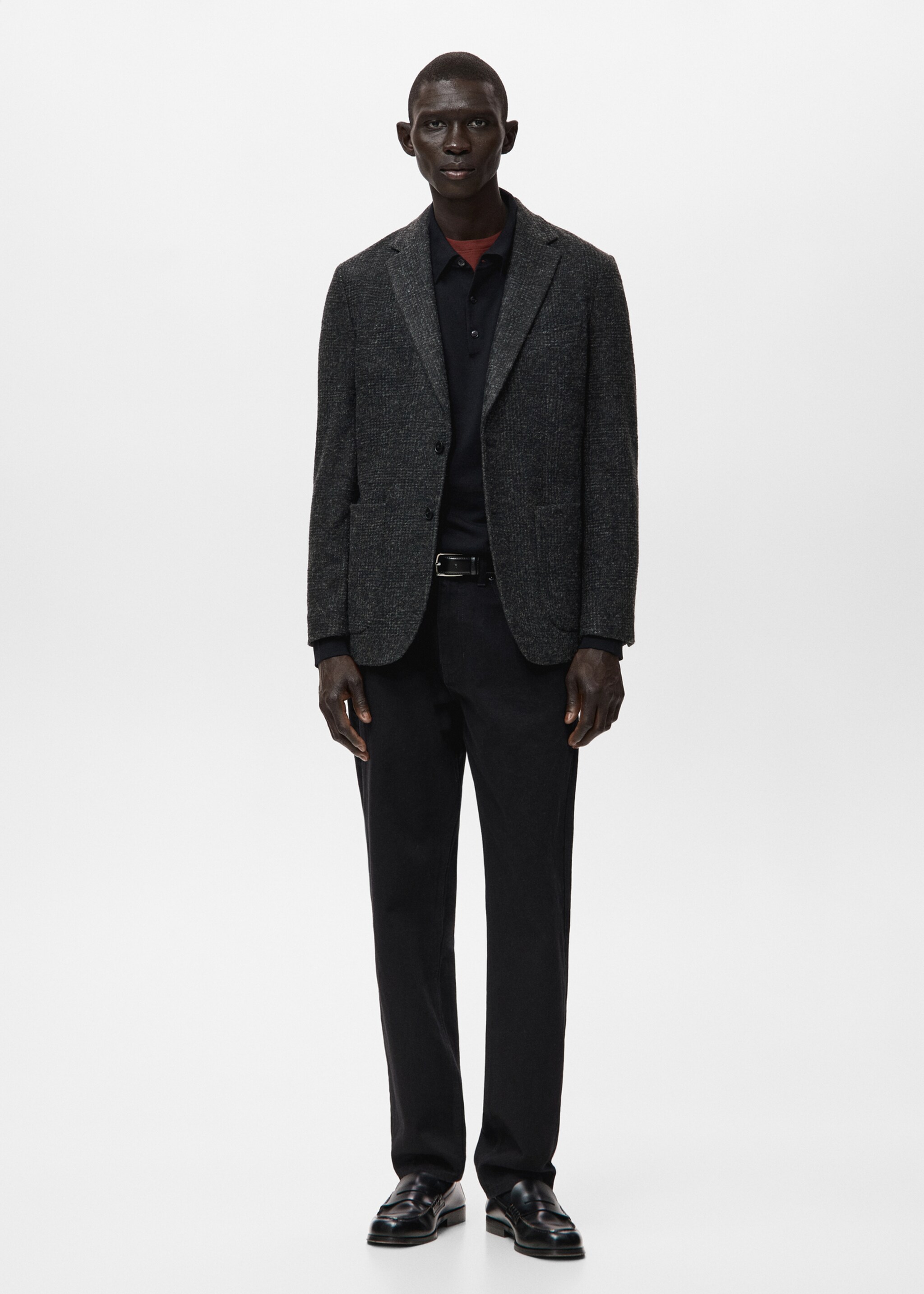 Slim fit wool blend blazer - General plane, Grey. Ref: 27091229-00.