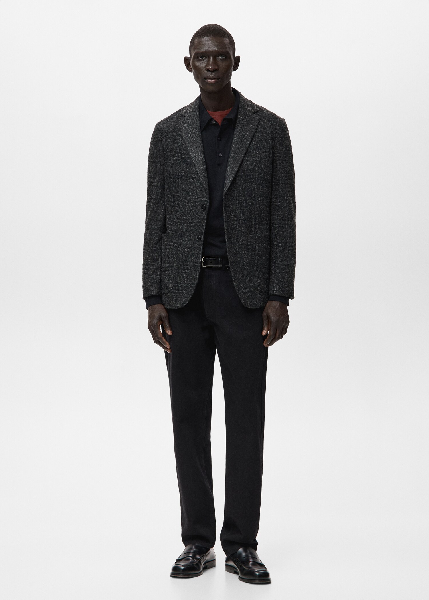 Slim fit wool blend blazer - General plane