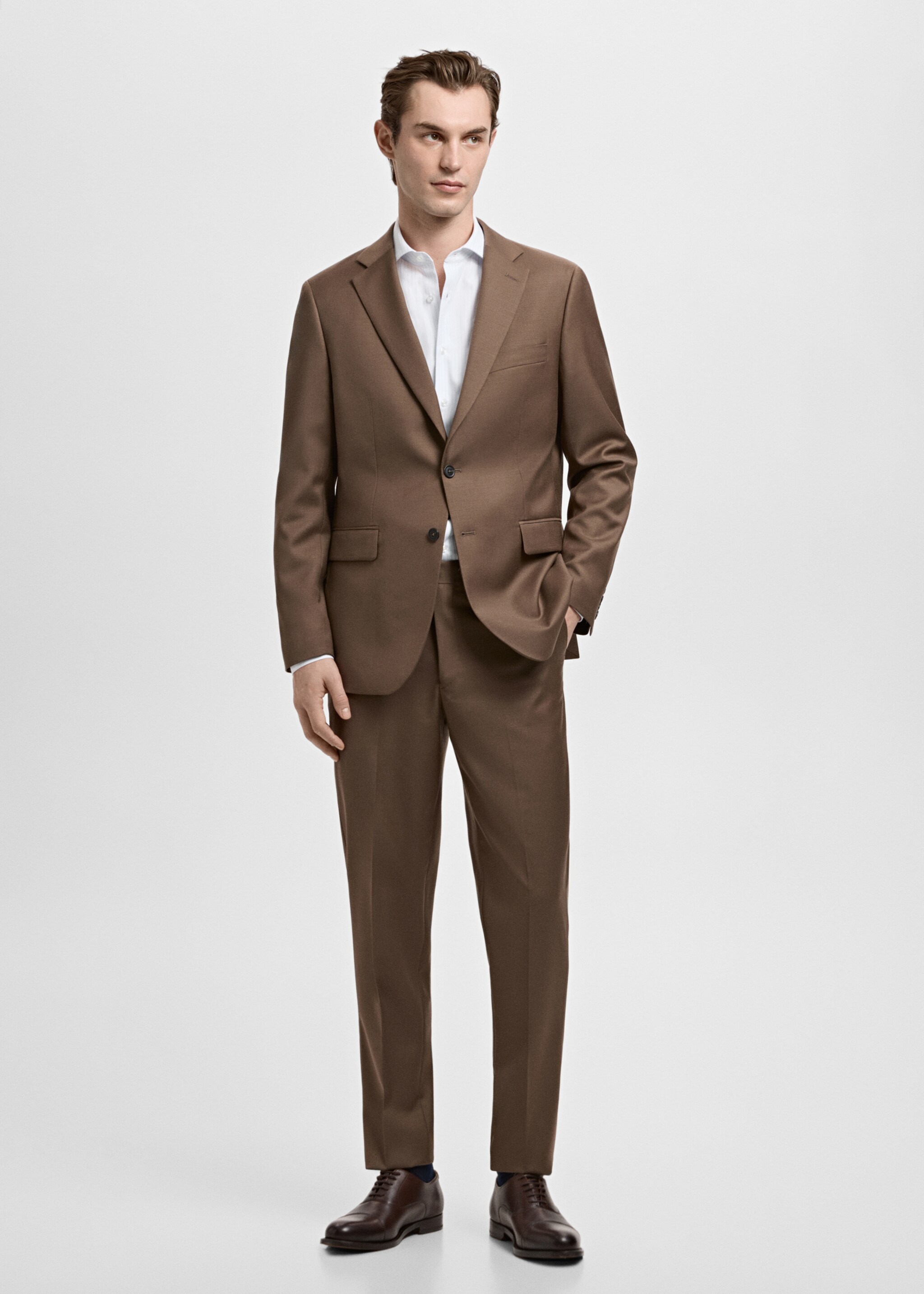 Chemise costume slim fit coton rayures - Plan général, Bleu ciel. Ref: 27091264-00.