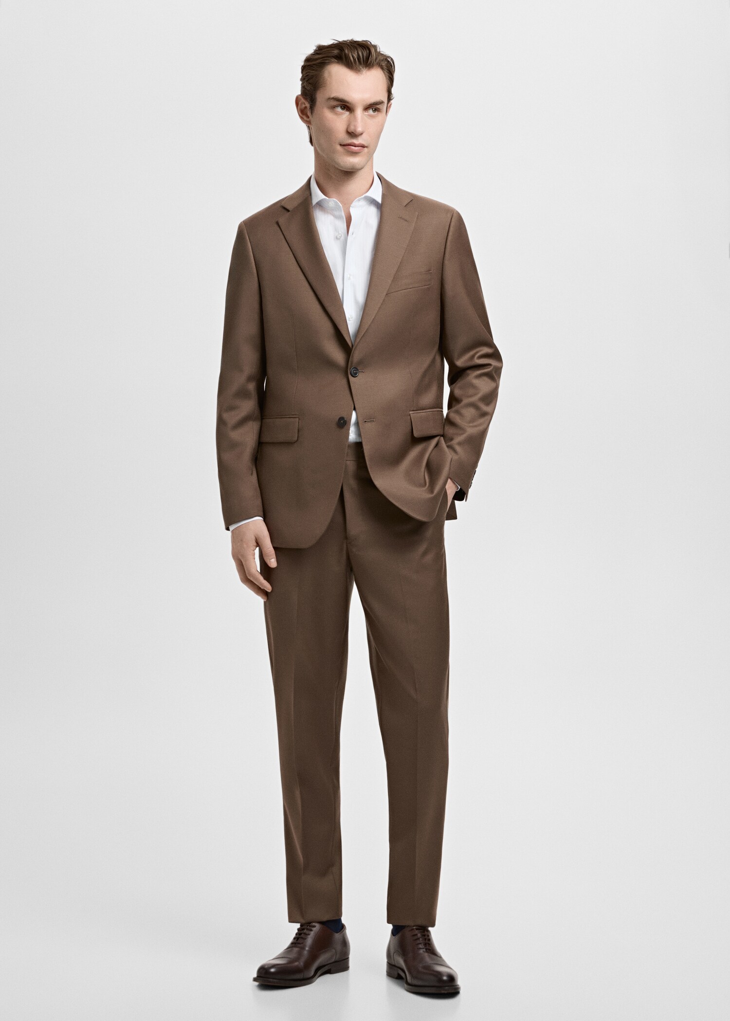 Chemise costume slim fit coton rayures - Plan général