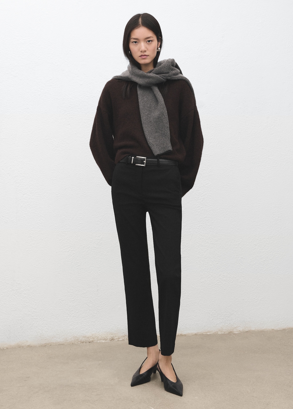 Mango Straight-cut crop pants