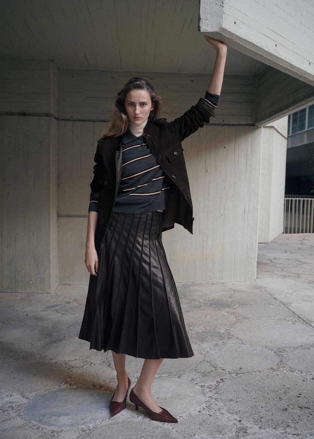 A-line skirt with godets