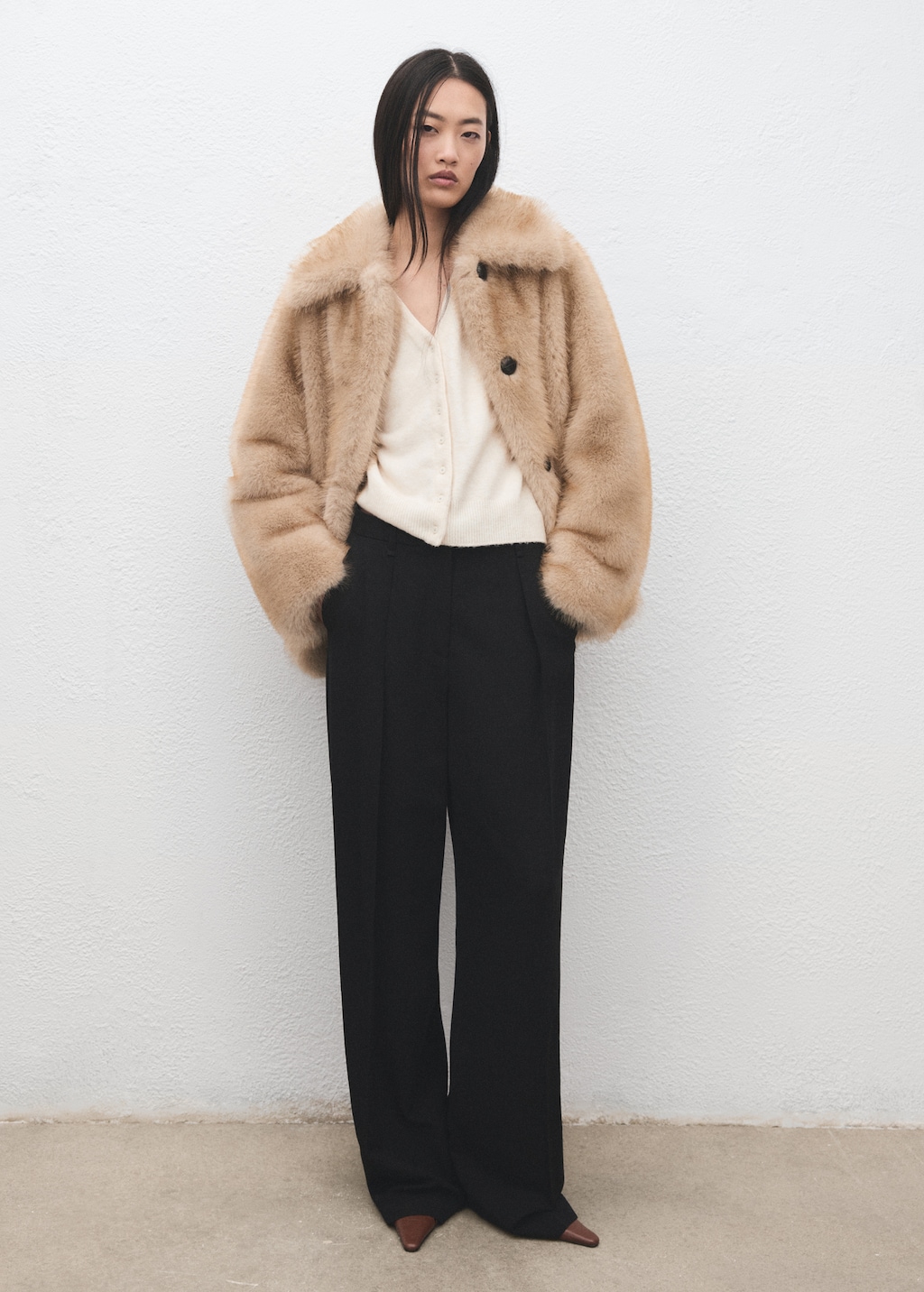 Mango V-neck knitted cardigan