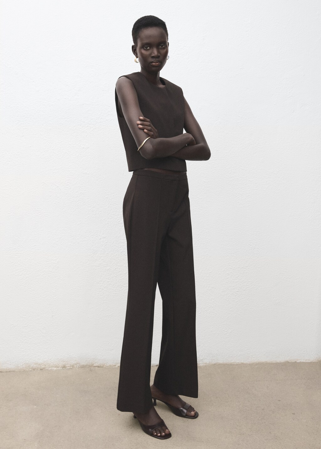 Low-rise flared trousers - image 2