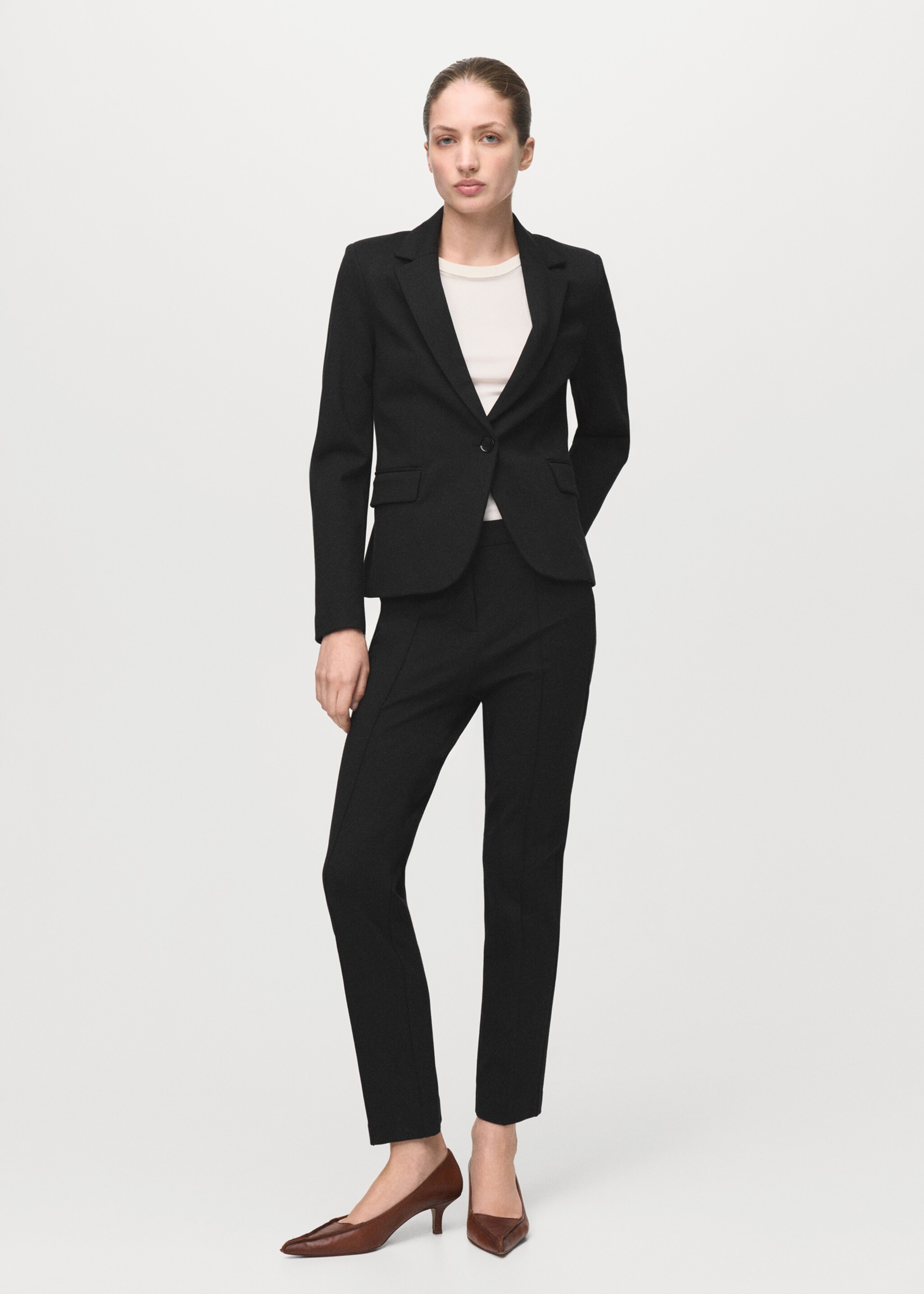 Fitted suit blazer - General plane, Black. Ref: 27091285-00.