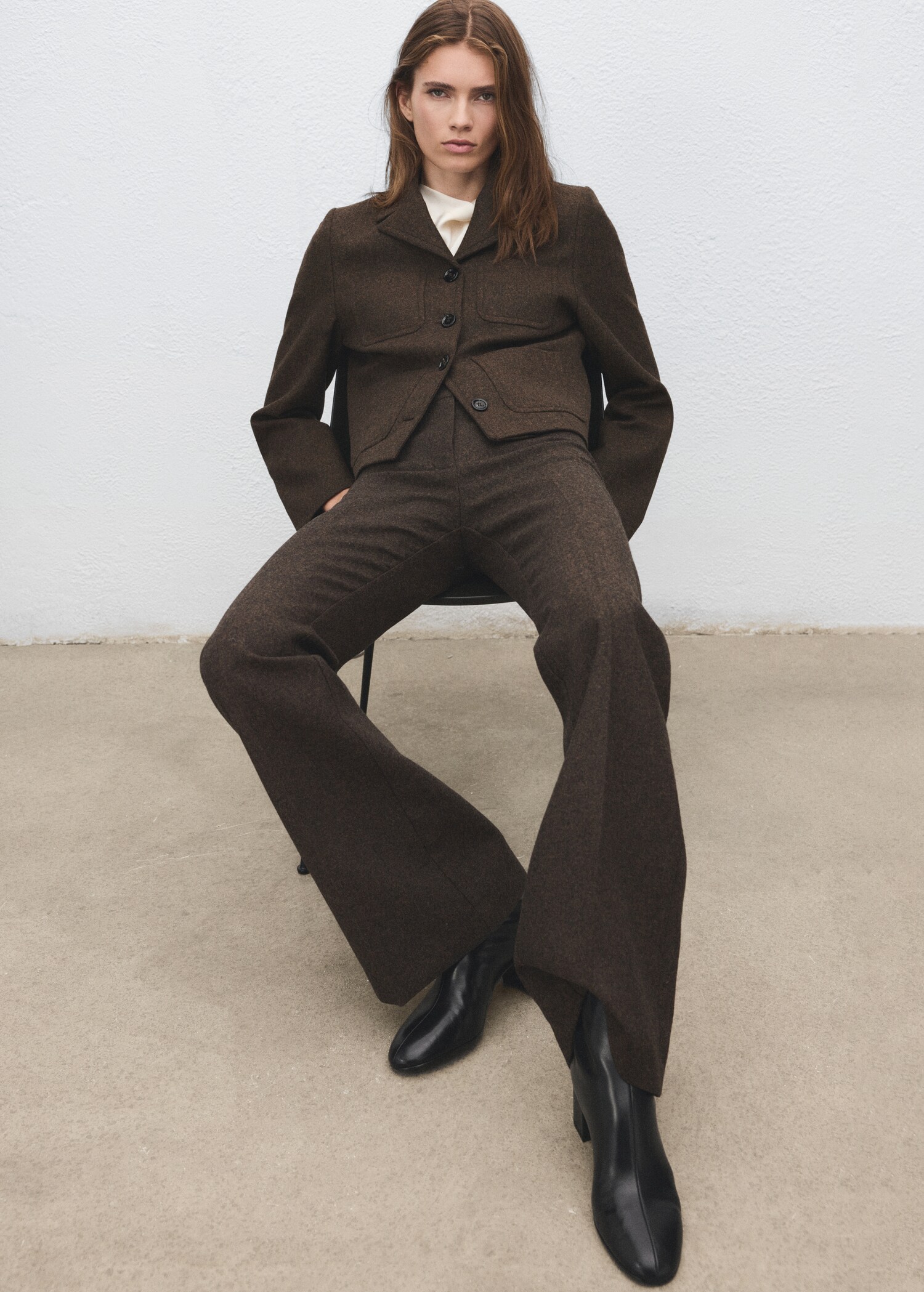 Round-toe block-heel ankle boots - General plane