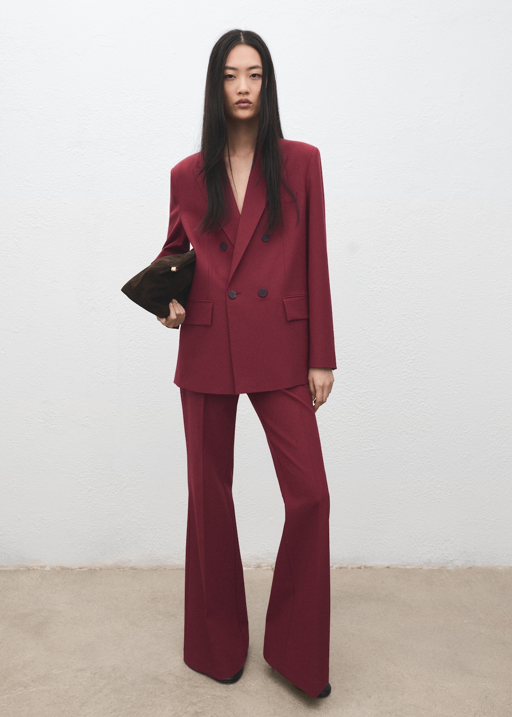 Double-breasted suit blazer