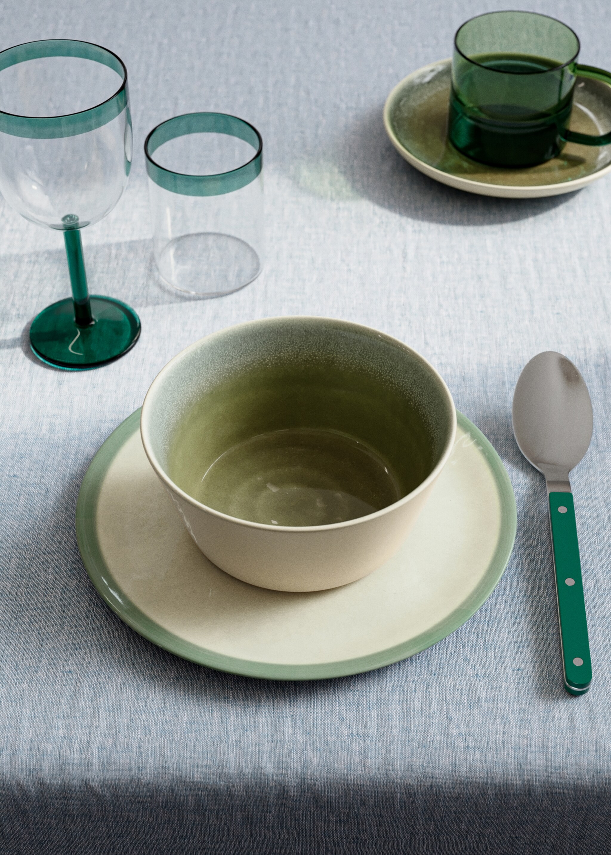 Miska z kameniny s barvou ombré - Celkový náhled, Petrolejová modrá. Ref: 27091312-00.