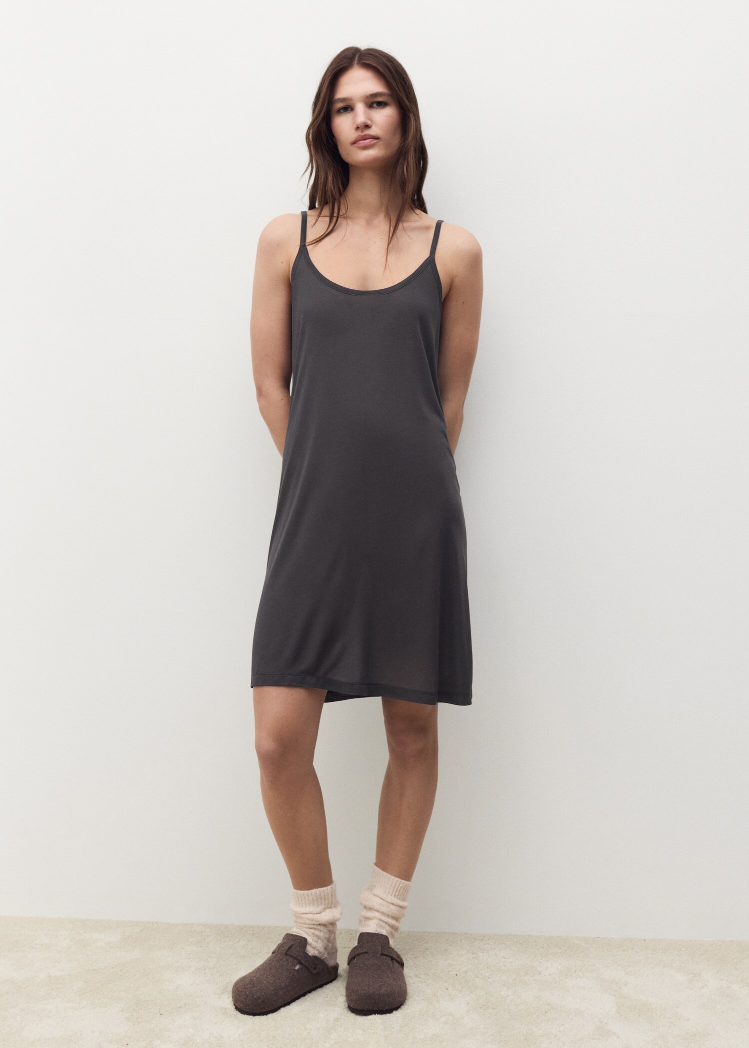 Micro-modal nightgown with straps - General plane