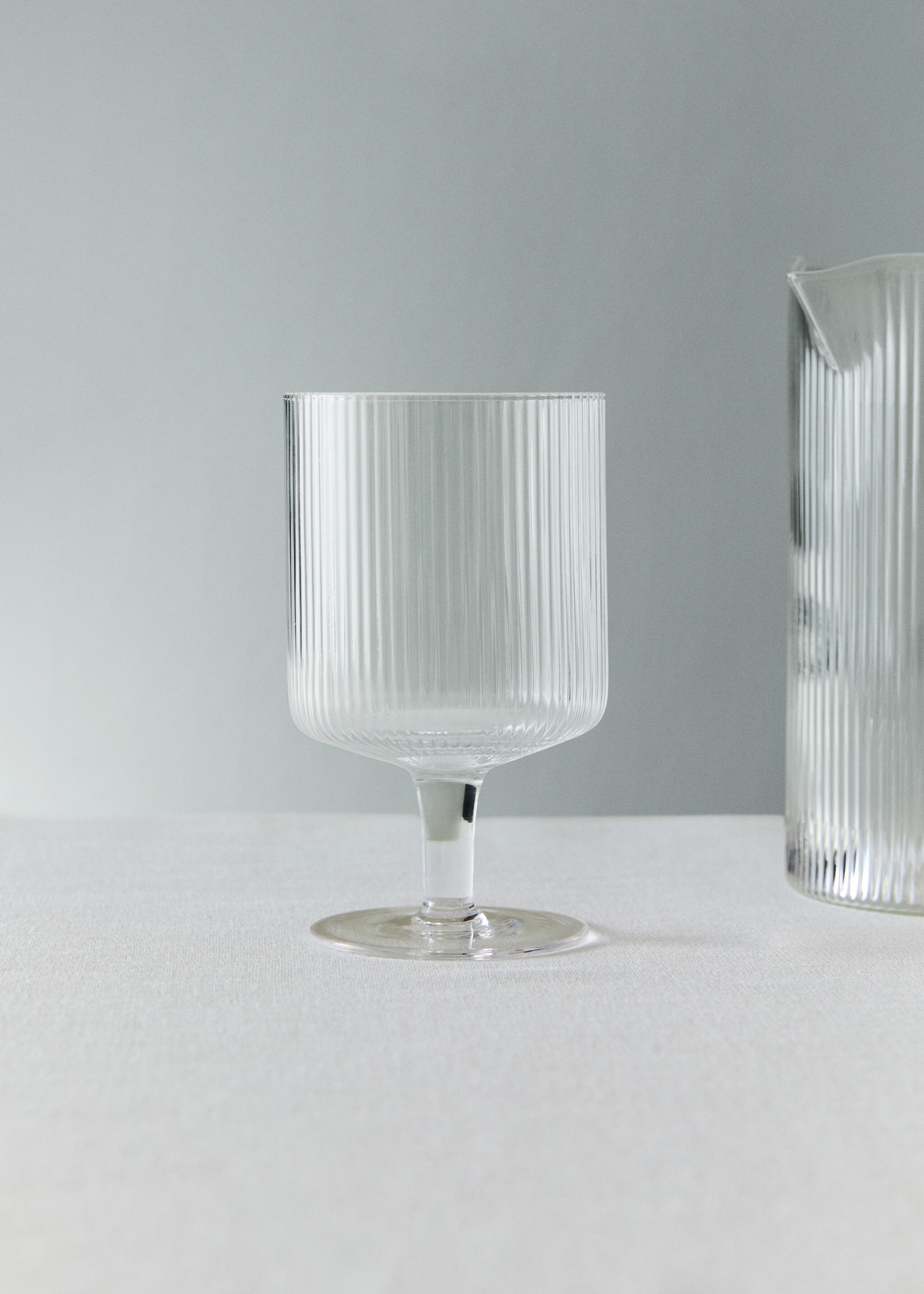 Borosilicaatglas met reliëflijnen - Overzichtstekening, IJsgrijs. Ref: 27091322-00.