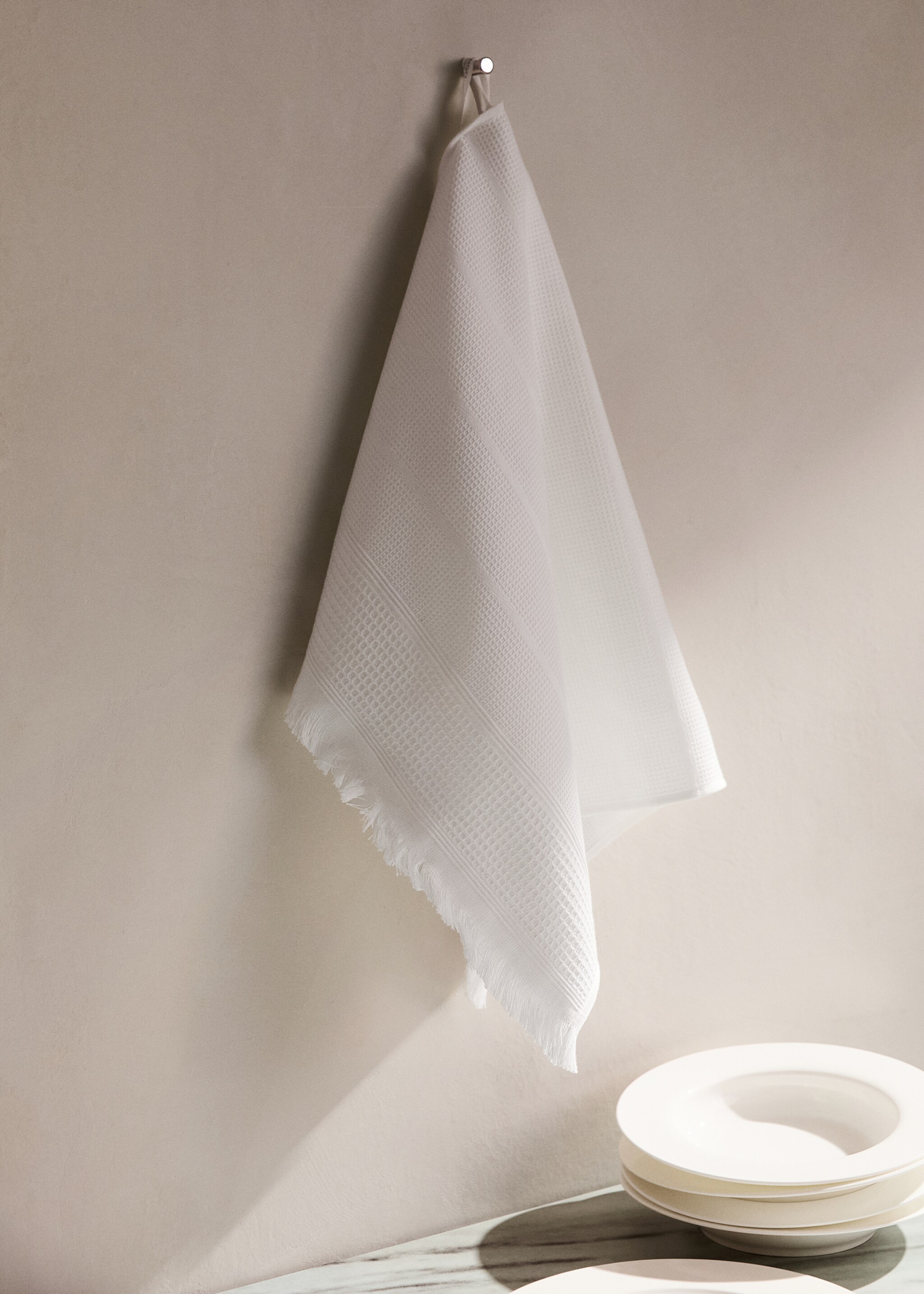 Drap cuina waffle serrells - Pla general, Blanc. Ref: 27091519-00.