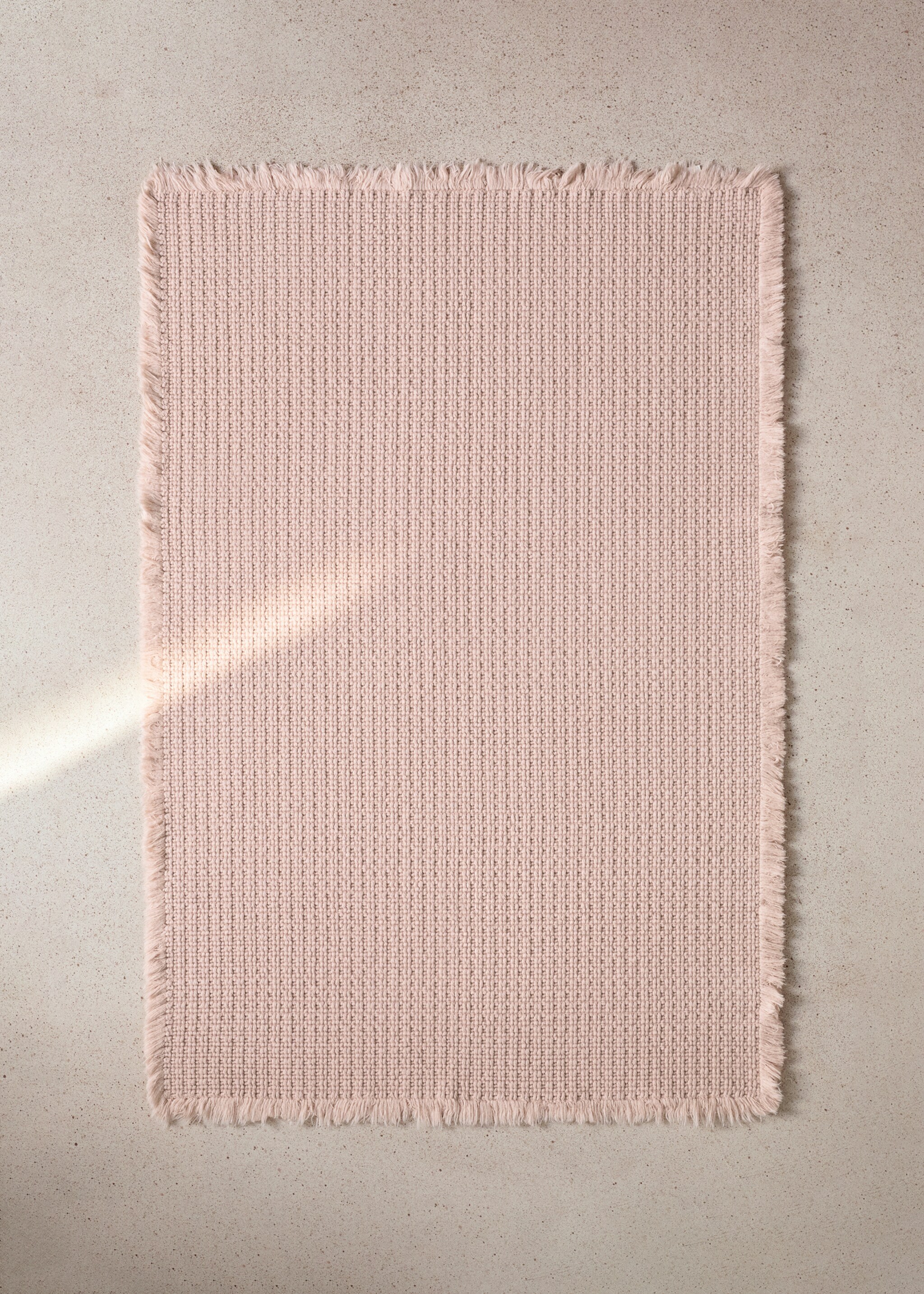 Catifa bany cotó waffle - Pla general, Albercoc. Ref: 27091526-00.