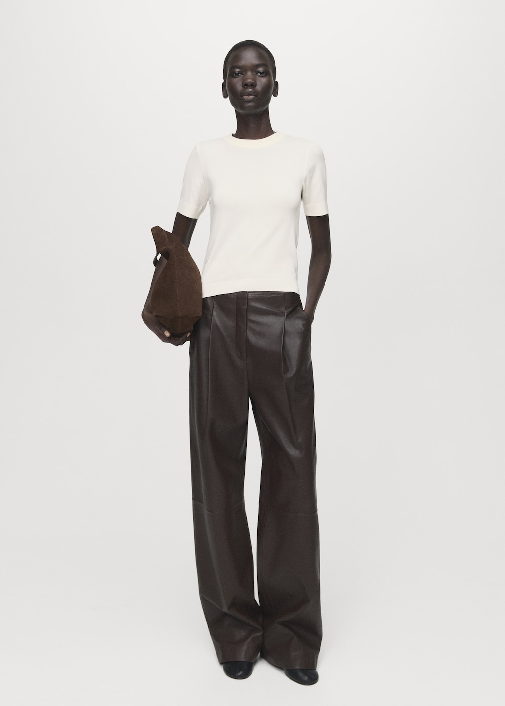 Mango Short-sleeved fine-knit sweater