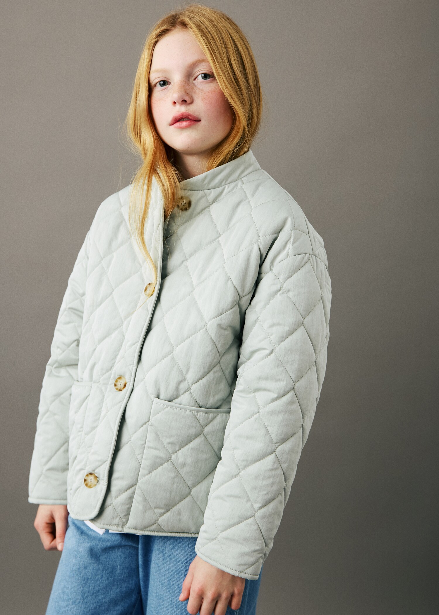 Padded jacket with buttons - General plane
