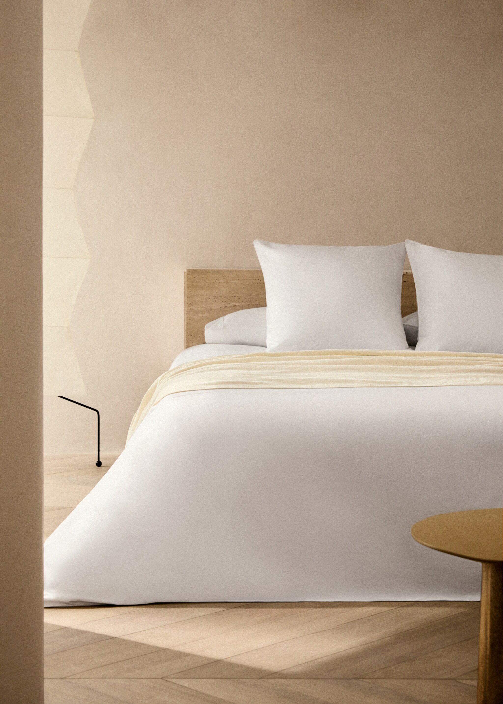 600-thread satin cotton duvet cover for 200 cm bed - General plane, White. Ref: 27092899-00.