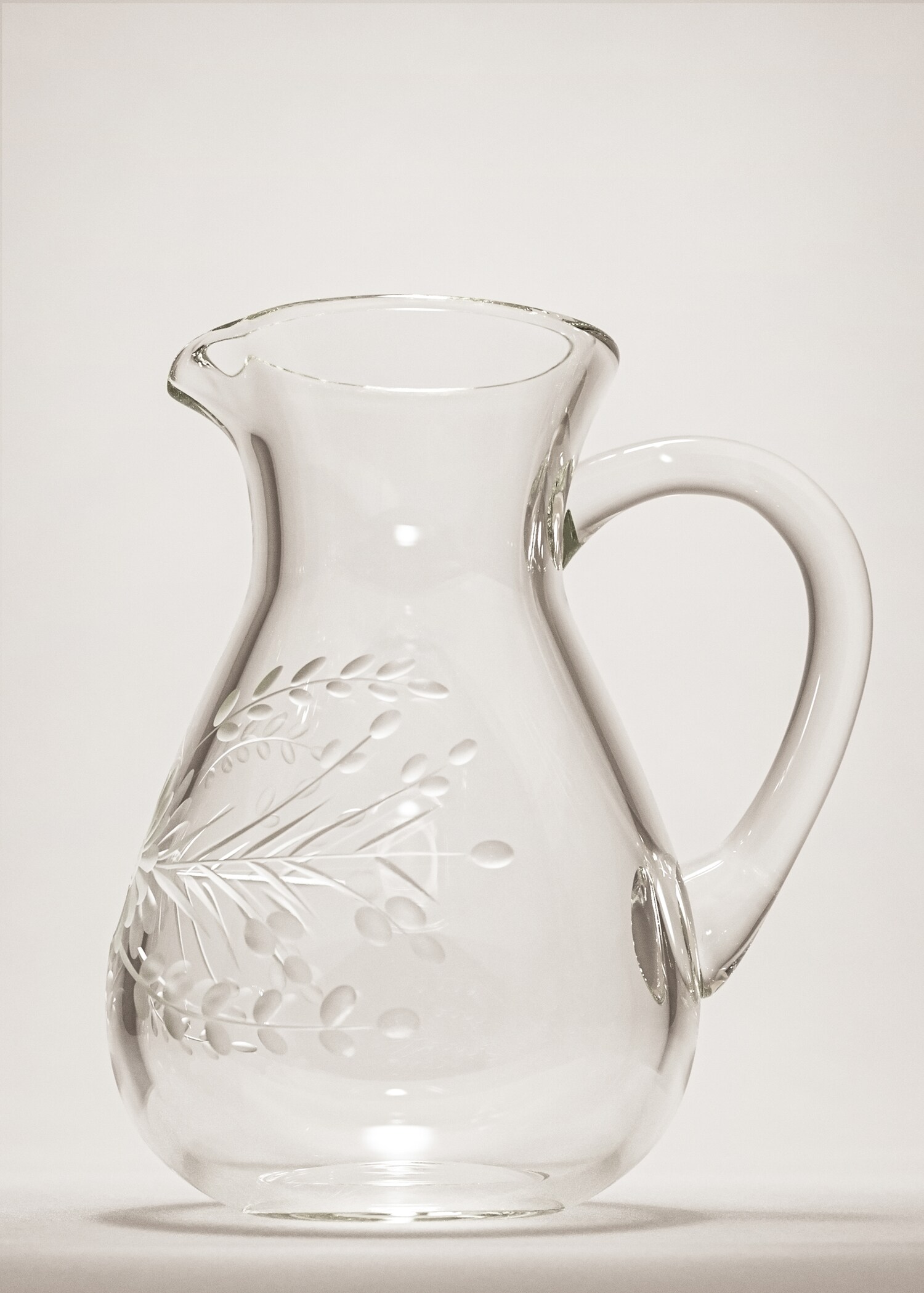 Jarra vidrio relieve flores - Pla general