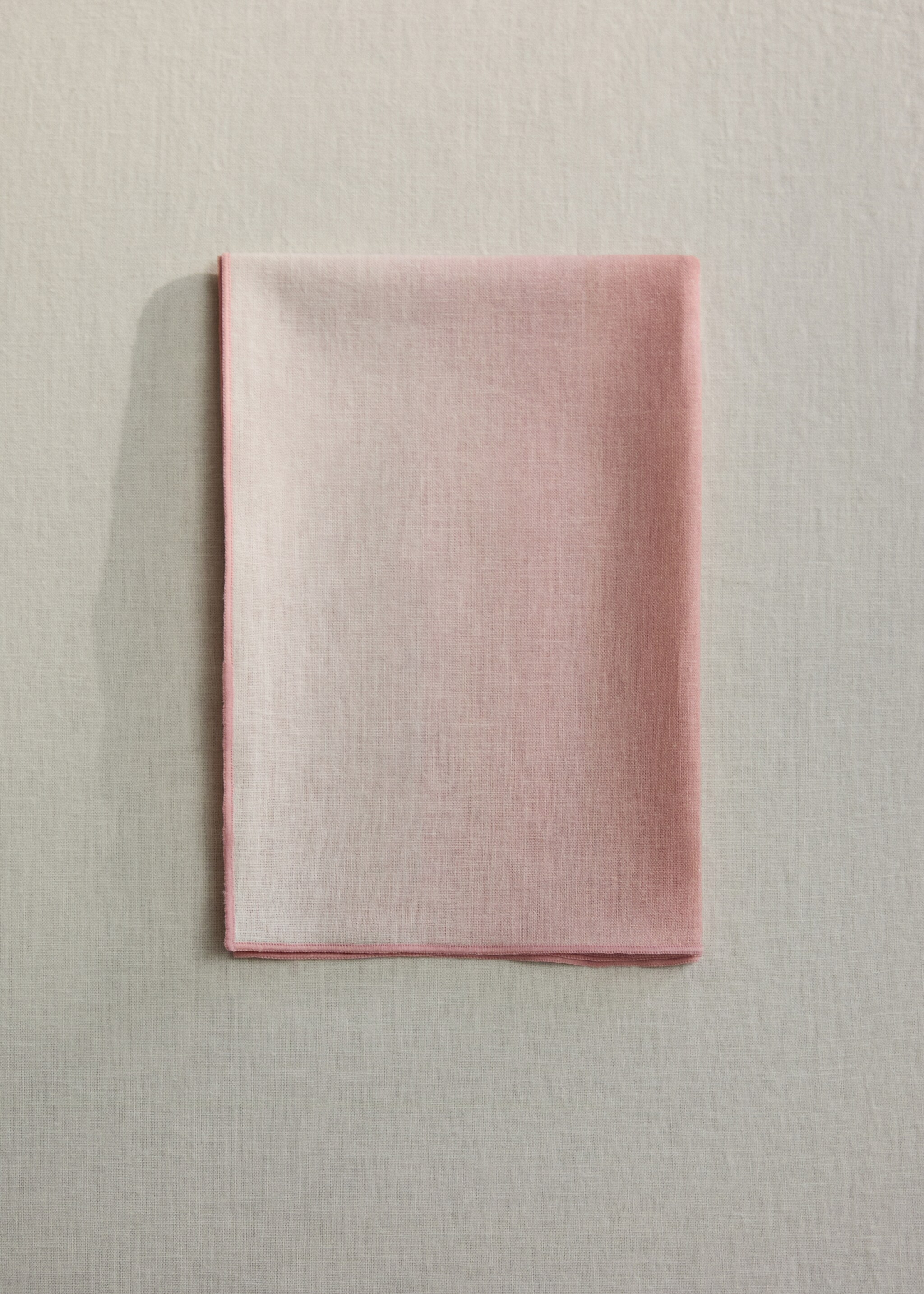 Ombre effect cotton-linen napkins - General plane, Pink. Ref: 27093276-00.