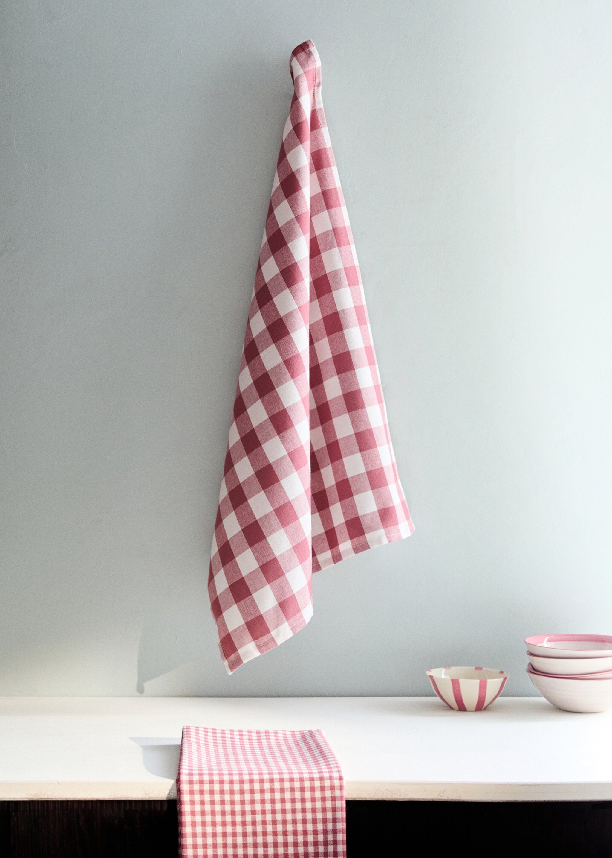 Checkered kitchen towels color - General plane, Pink. Ref: 27093291-00.