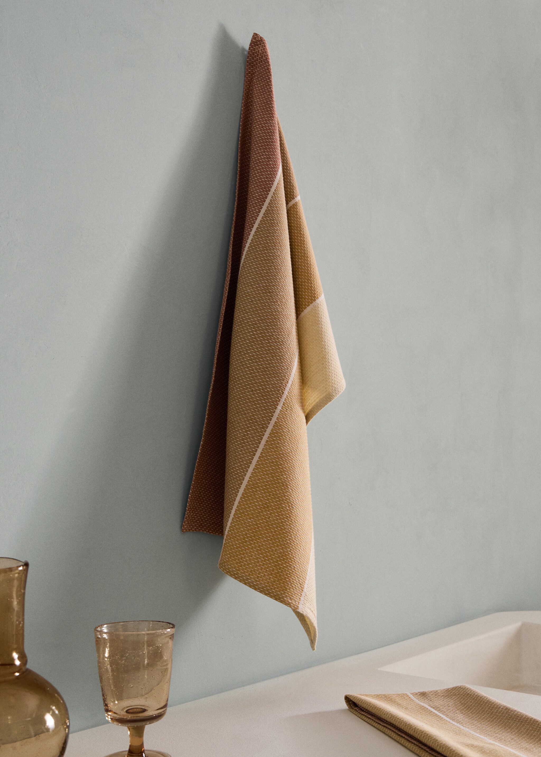 Küchentücher mit Waffelmuster - Allgemeine Ansicht, Gelb. Ref: 27093296-00.