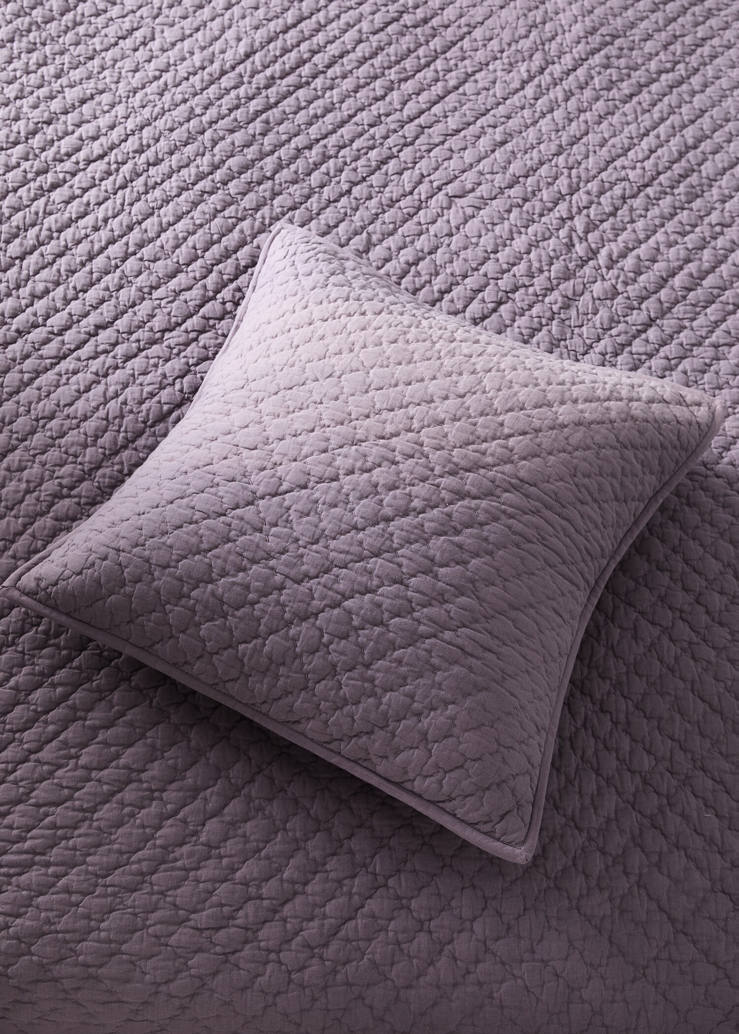 Housse de coussin lit coton surpiqûres fait main 50x50 cm - Plan général