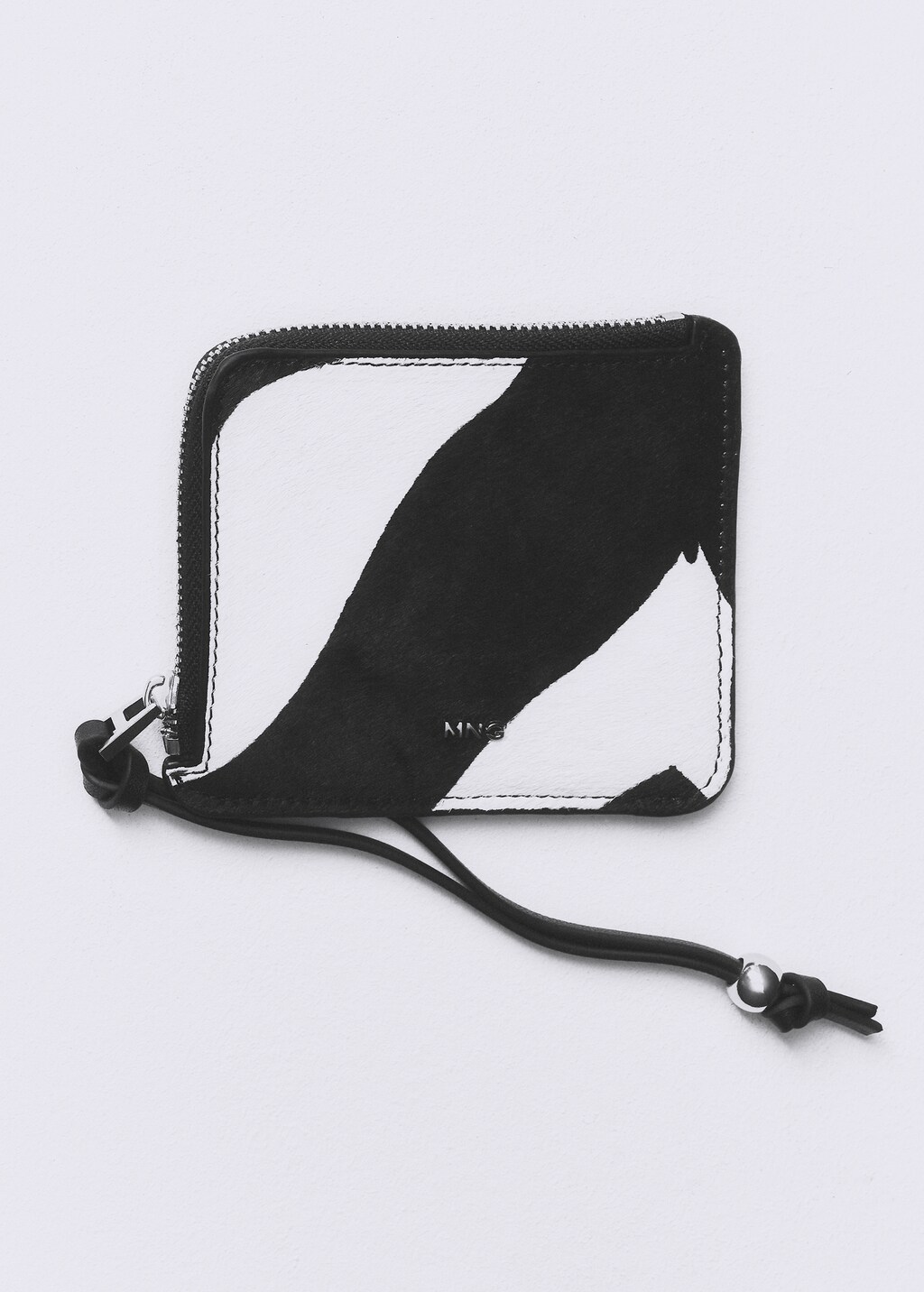 Zebra hair leather wallet