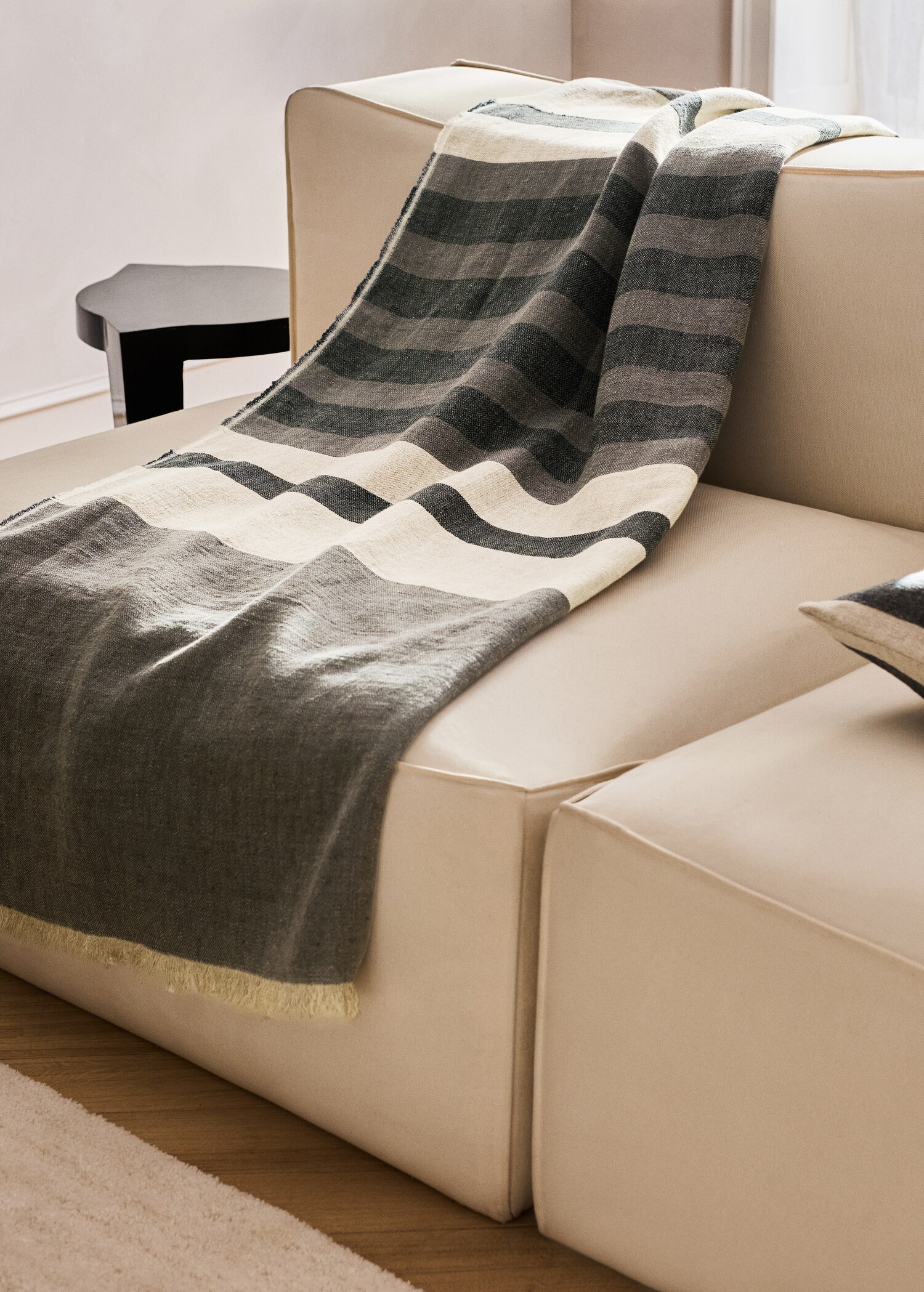 Κουβέρτα λινή ριγέ - Γενικό πλάνο