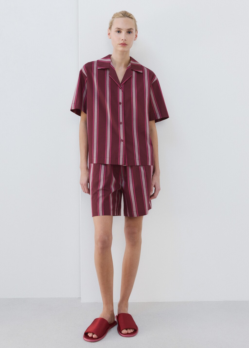 Striped pyjama shorts - image 2