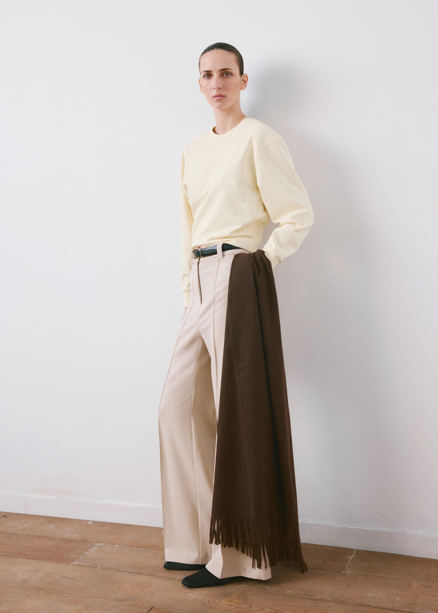 Round-neck cotton sweatshirt - General plane