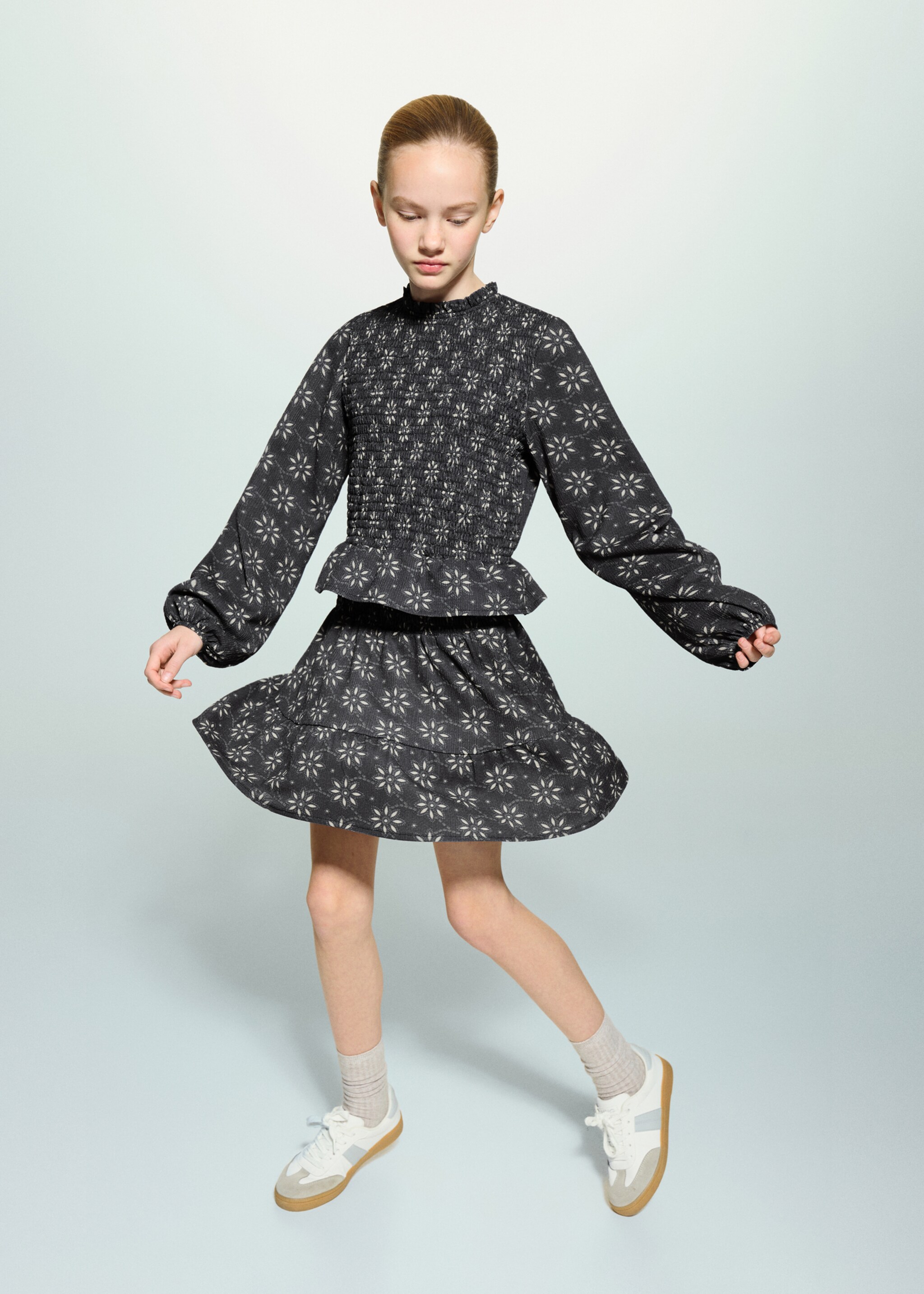 Floral print skirt - General plane, Navy. Ref: 27093741-00.