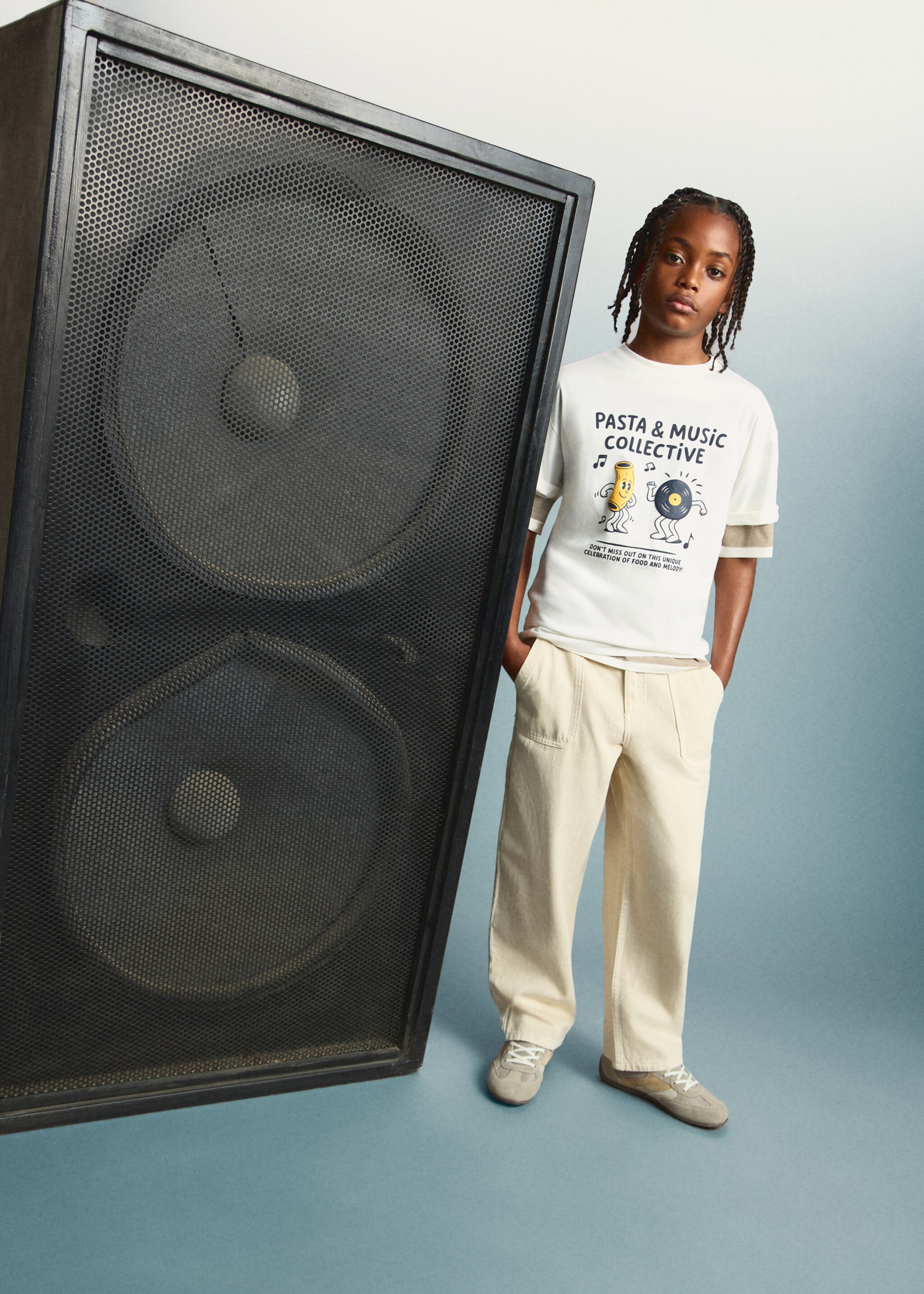 T-shirt en coton imprimé - Plan général, Blanc cassé. Ref: 27094410-00.