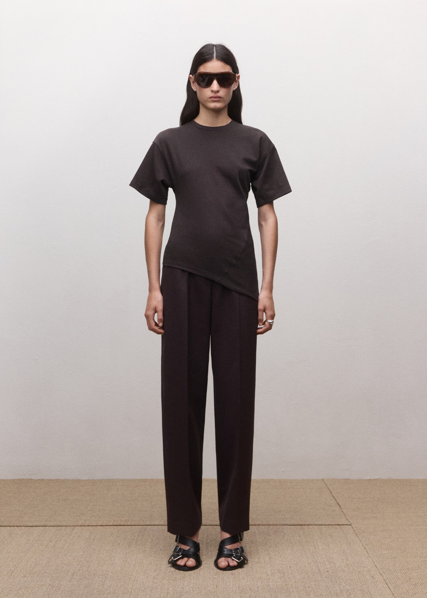 T-shirt coton bas asymétrique - Plan général