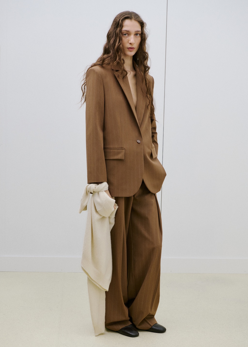 Pinstripe suit blazer