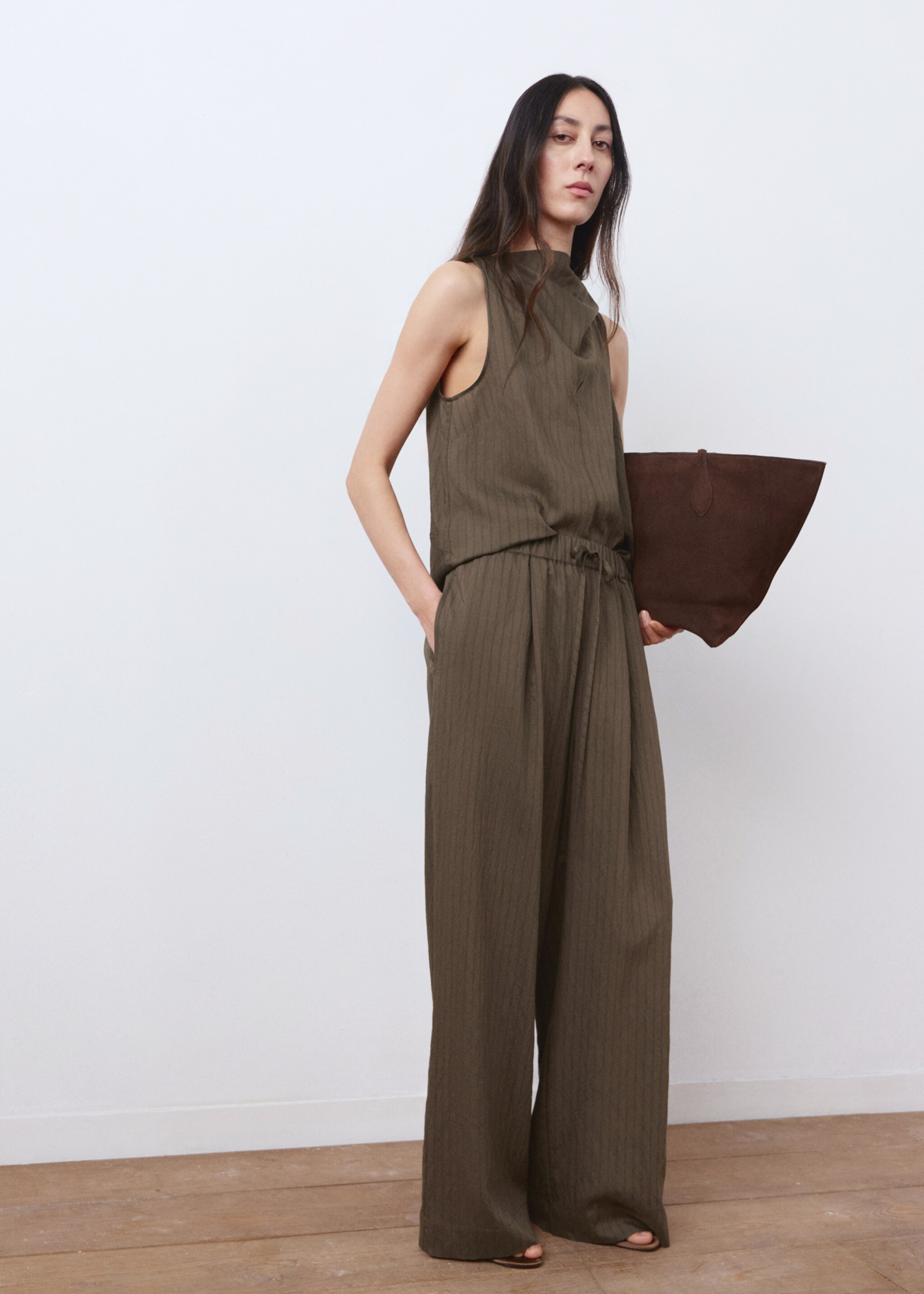 Striped scarf top - General plane, Brown. Ref: 27095821-00.